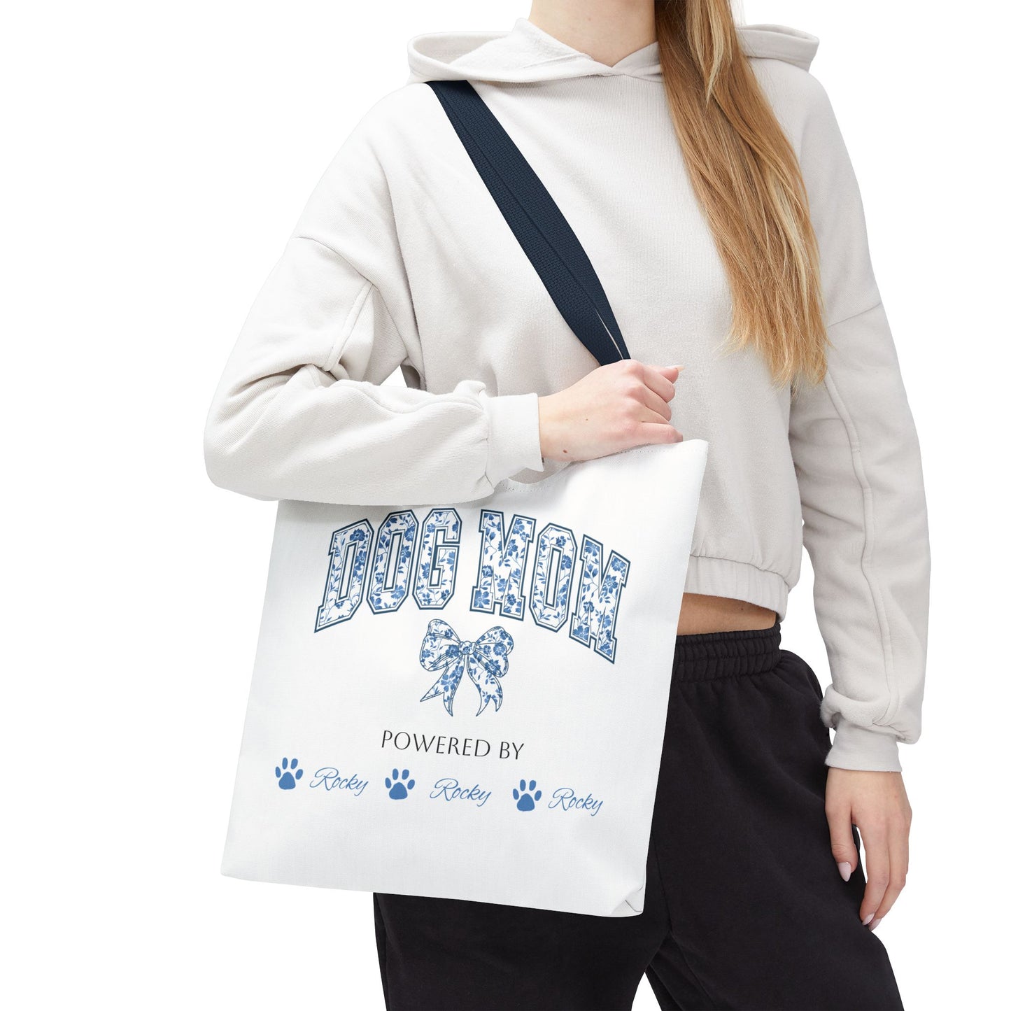 Personalised Dog Mom Powered by Dogs Tote Bag (Max 6 Dog Names) - furevermama