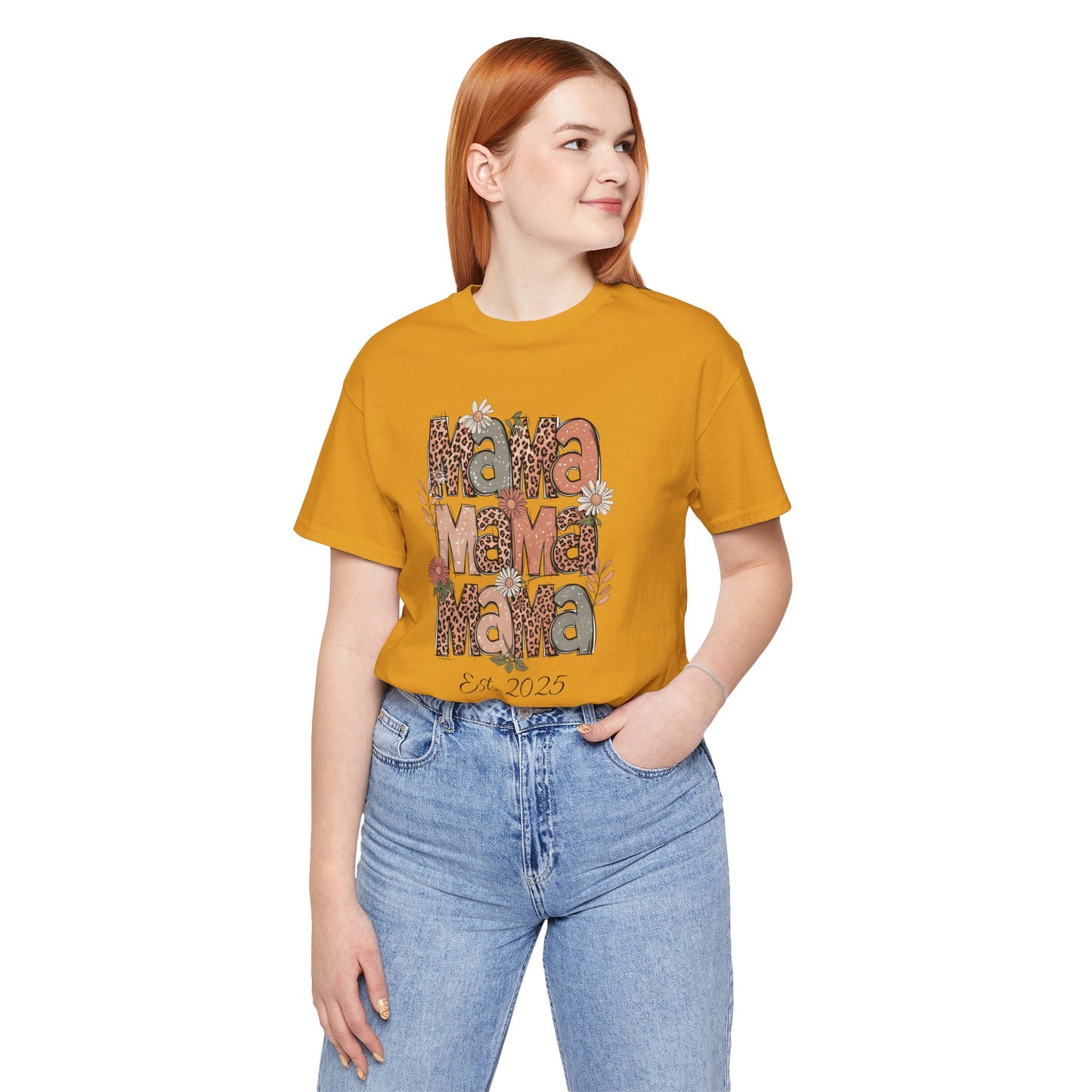 MaMa T-Shirt - Animal Skin Pattern - Mustard