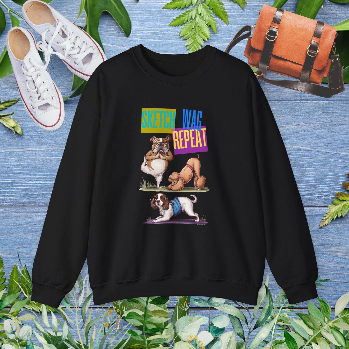 Sketch Wag Repeat Dog Lover Sweatshirt - furevermama
