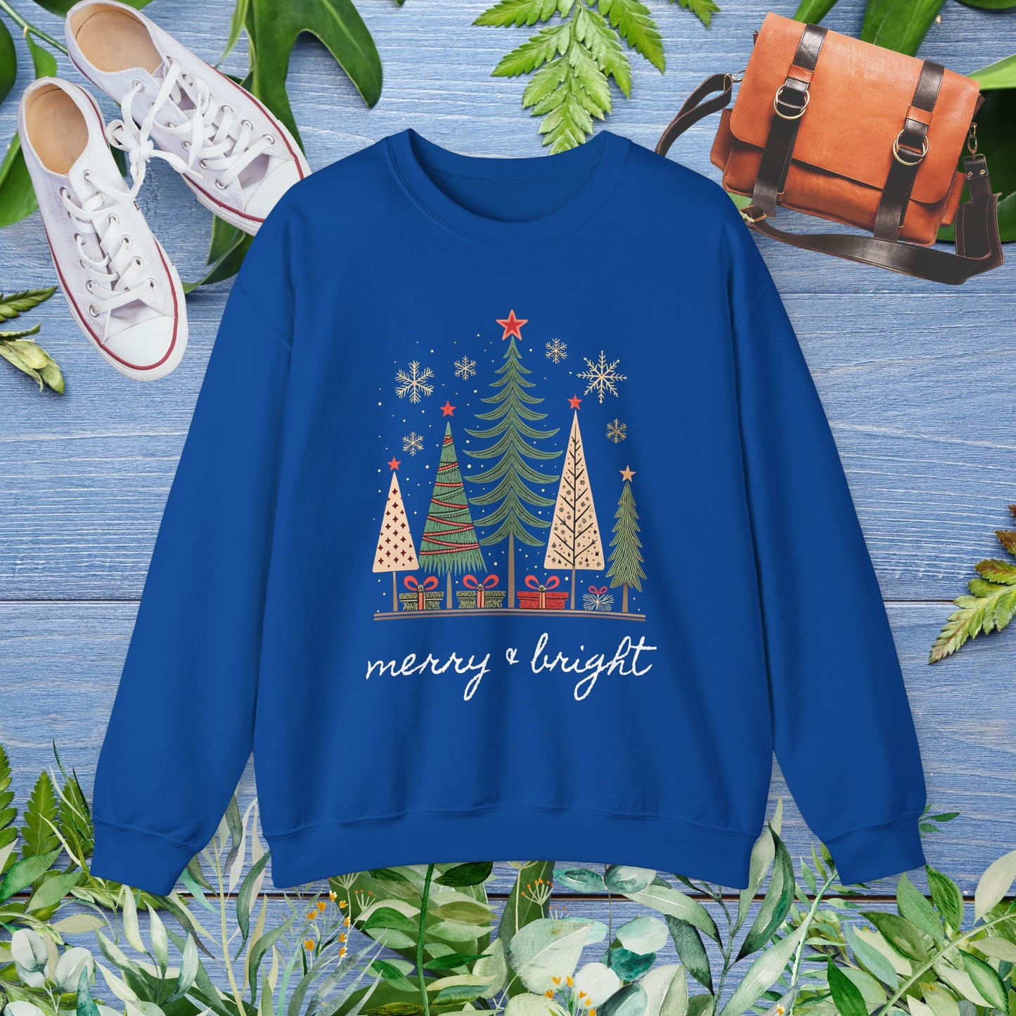 Vintage Christmas Trees Unisex Crewneck Sweatshirt - furevermama