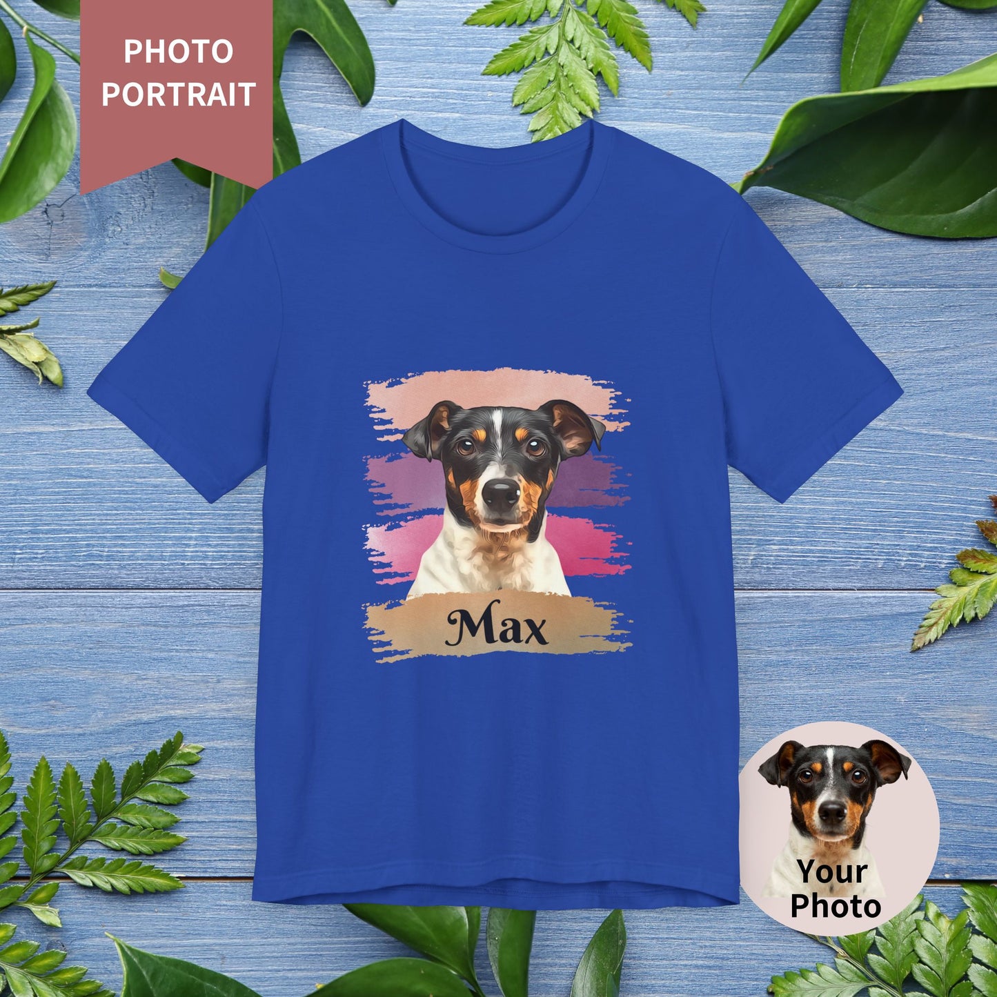Custom Pet Portrait T-Shirt, Pink Brush Edition - furevermama