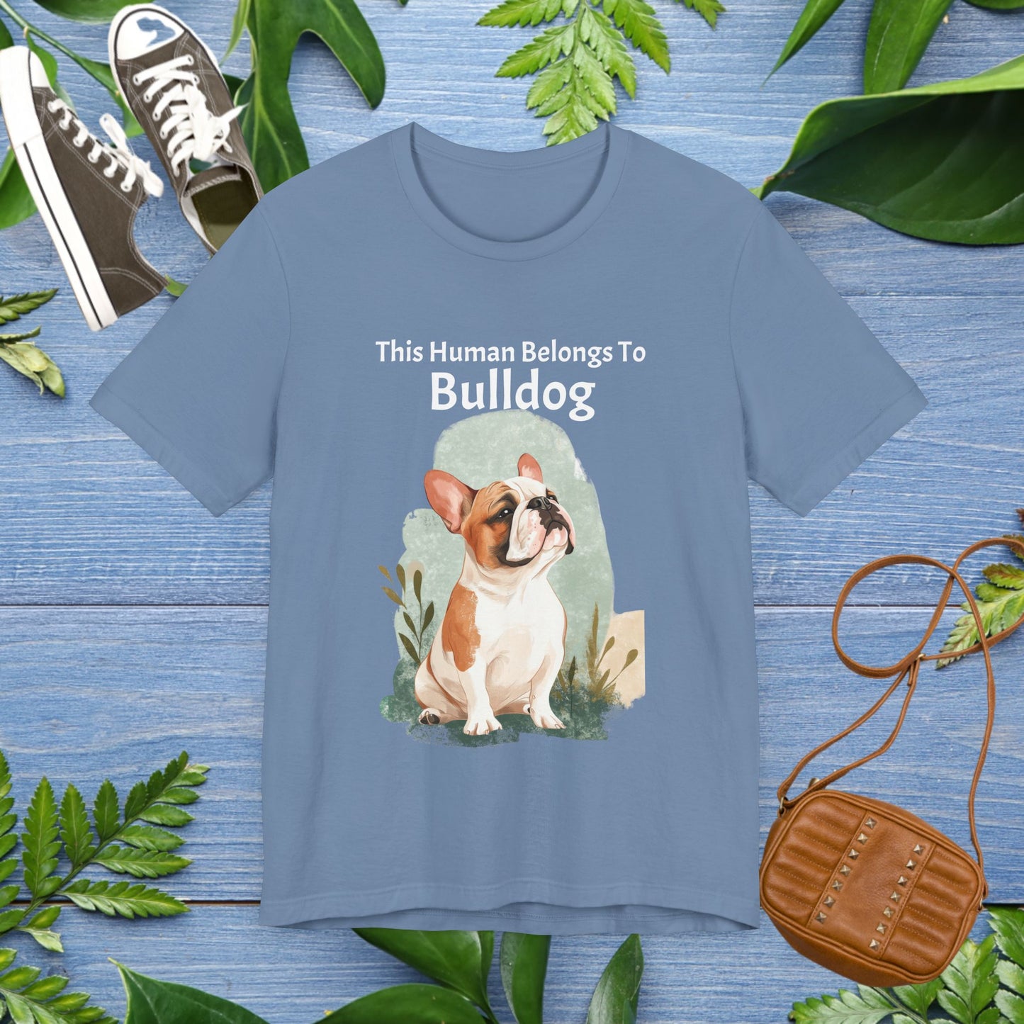 This Human Belongs To Bulldog Jersey Tee - furevermama
