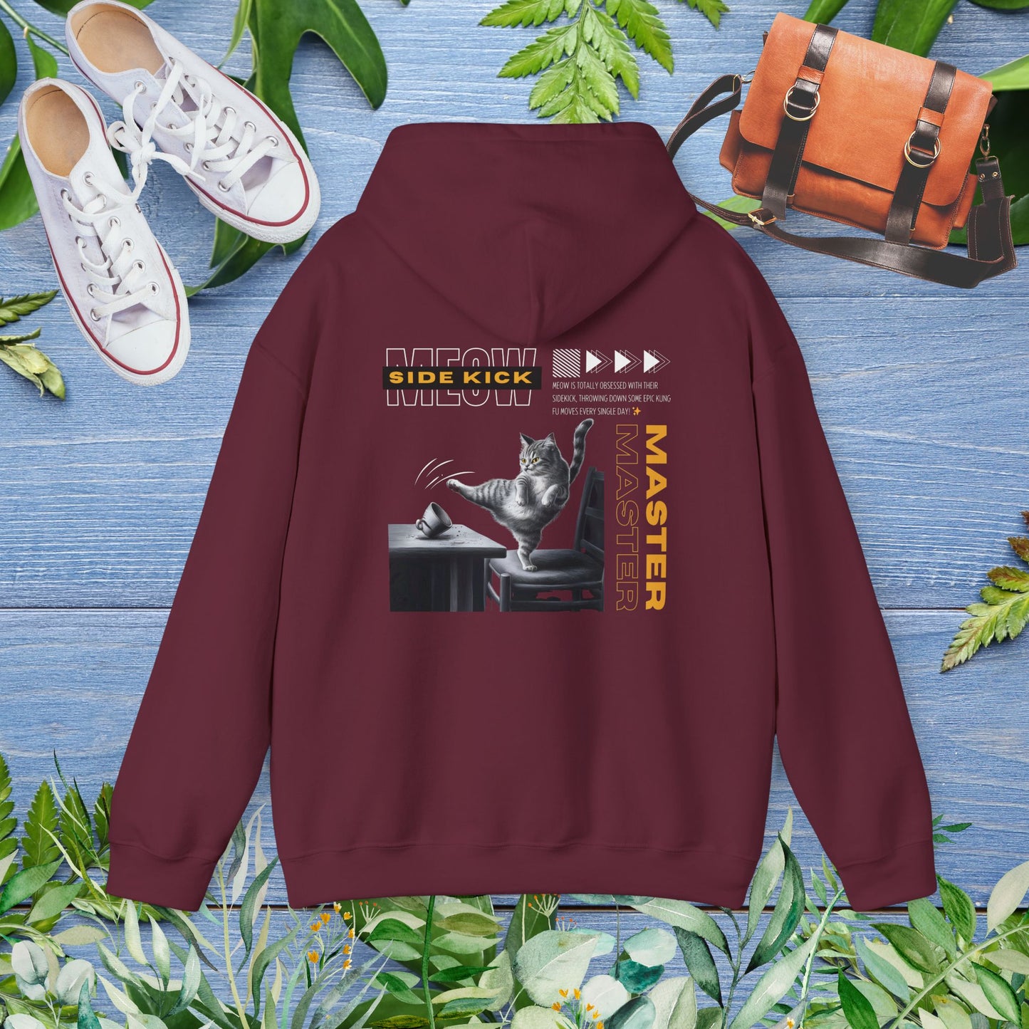 Meow Side Kick Unisex Hoodie (Double-Sided) - furevermama