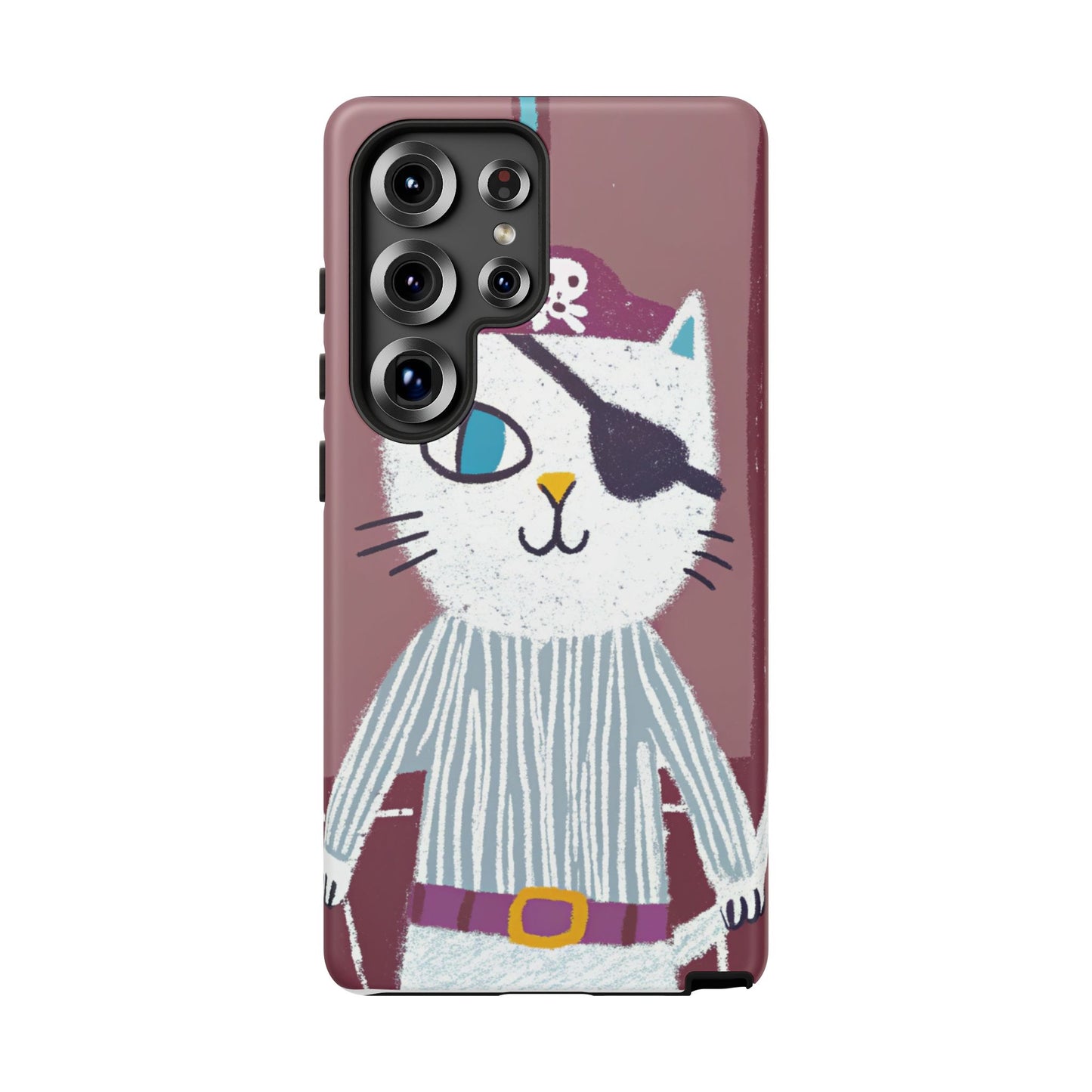 Phone Cases - Hand-Drawn Pirate Cat Design for Cat Lovers