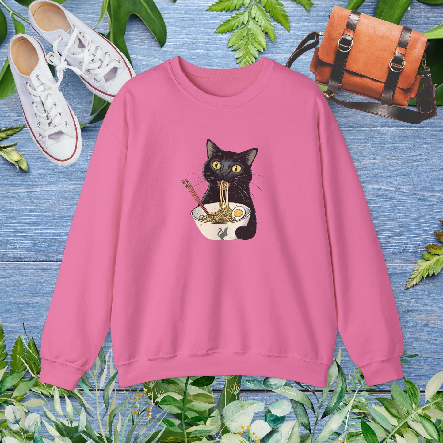 My Cat Eating My Ramen Crewneck Sweatshirt - furevermama
