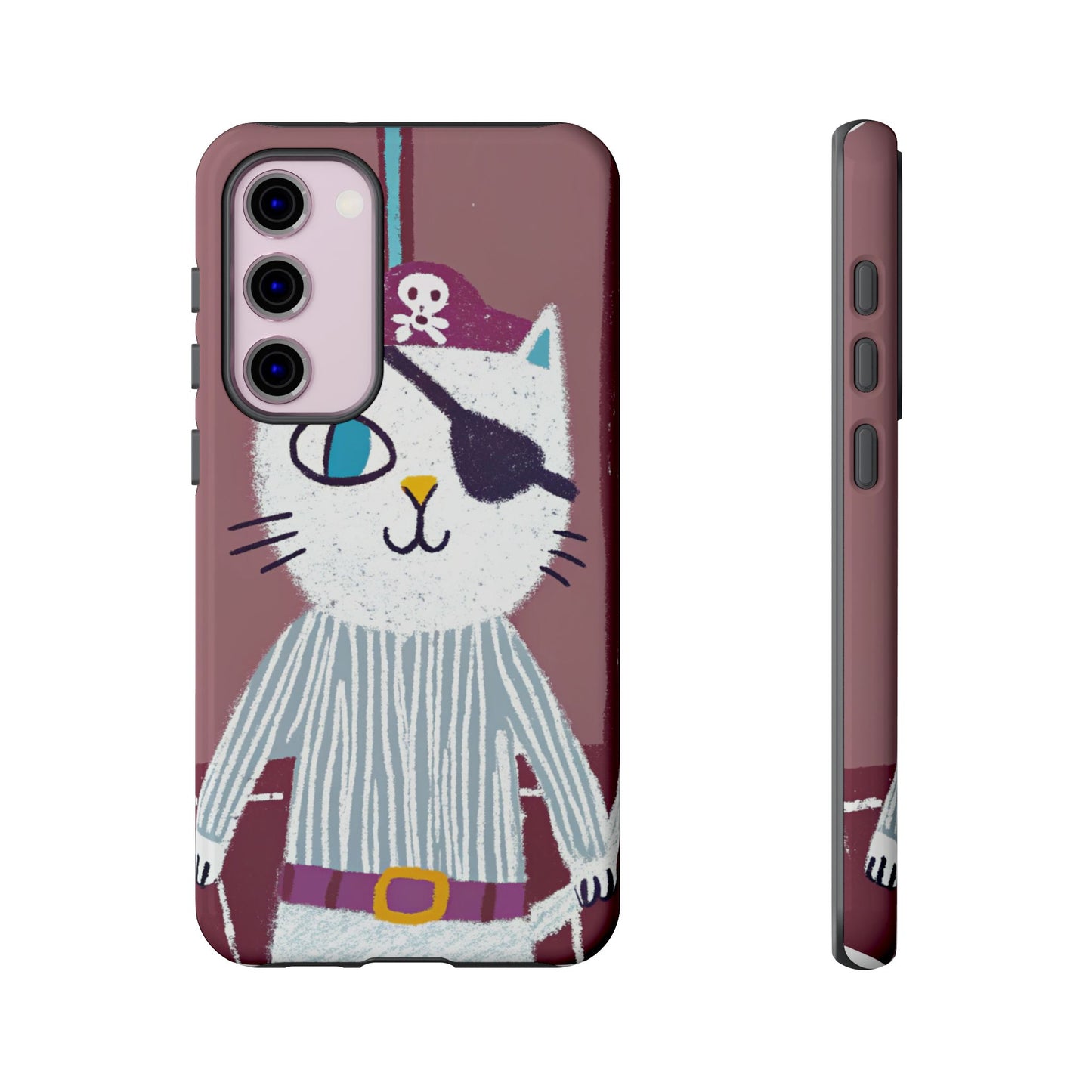 Phone Cases - Hand-Drawn Pirate Cat Design for Cat Lovers