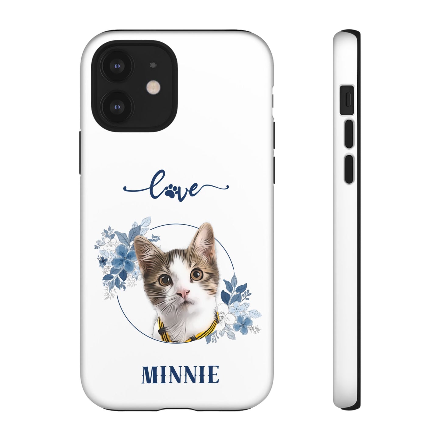 Custom Pet Portrait In Flower Circle Phone Case - furevermama