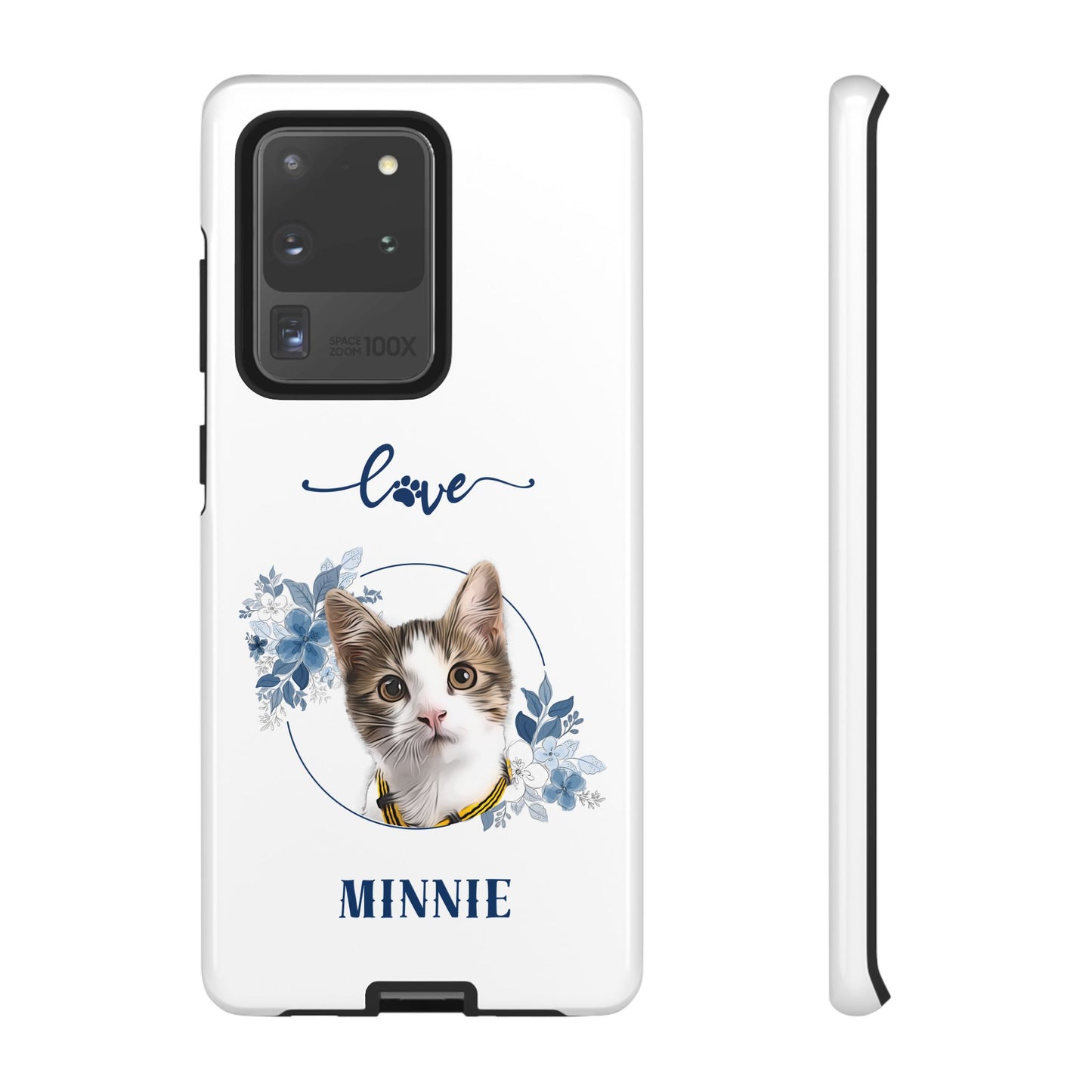Custom Pet Portrait In Flower Circle Phone Case - furevermama