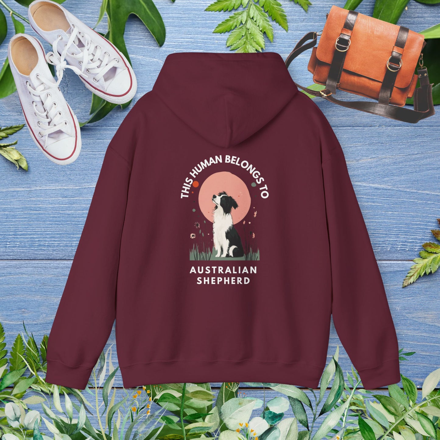 This Human Belongs To Australian Shepherd Unisex Hoodie - furevermama