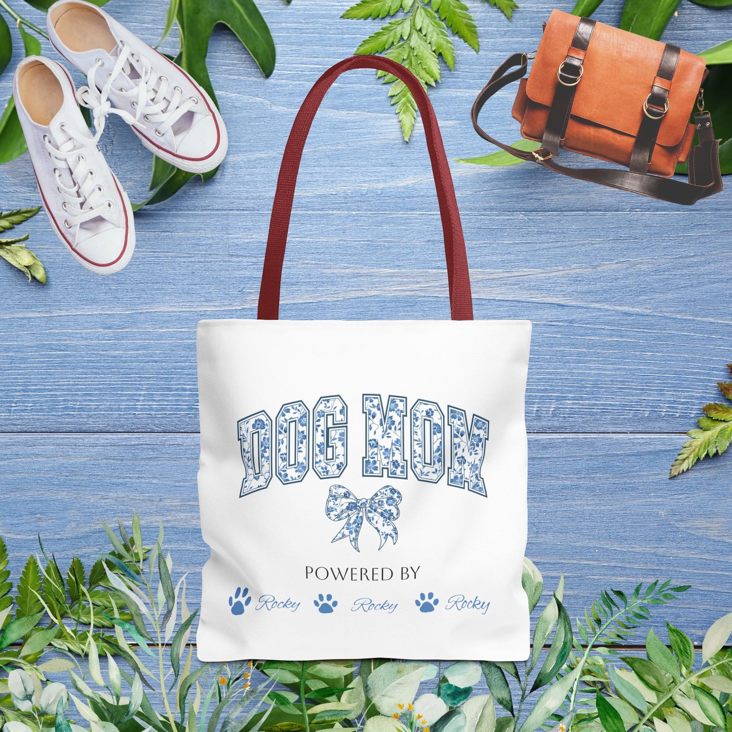Personalised Dog Mom Powered by Dogs Tote Bag (Max 6 Dog Names) - furevermama