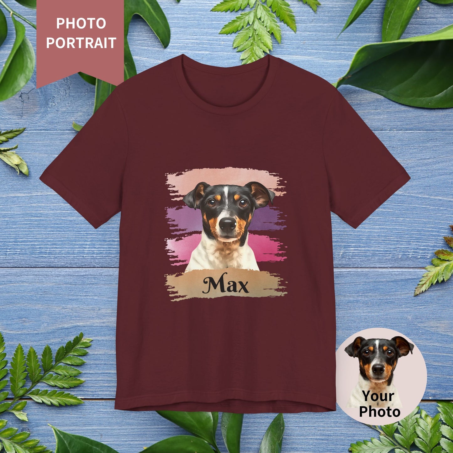 Custom Pet Portrait T-Shirt, Pink Brush Edition - furevermama