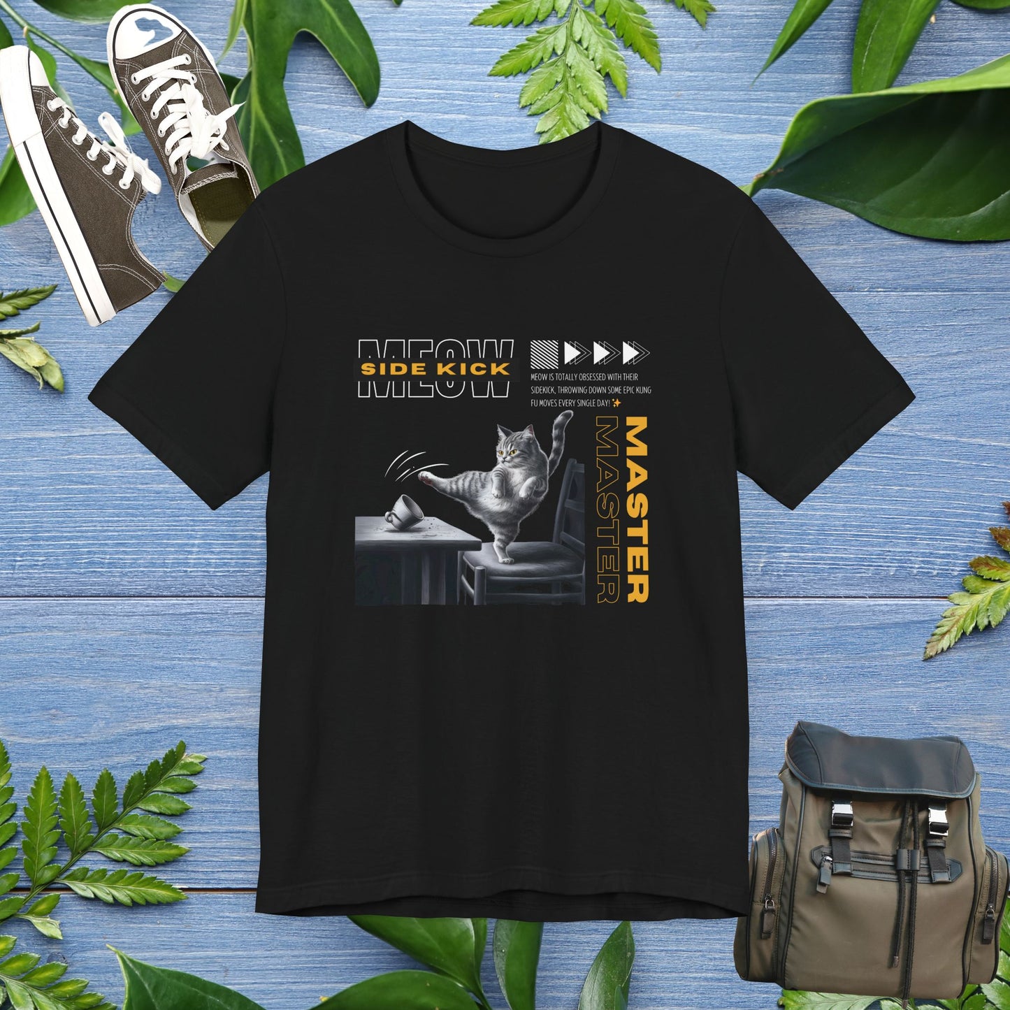 Meow Side Kick Unisex T-Shirt - furevermama