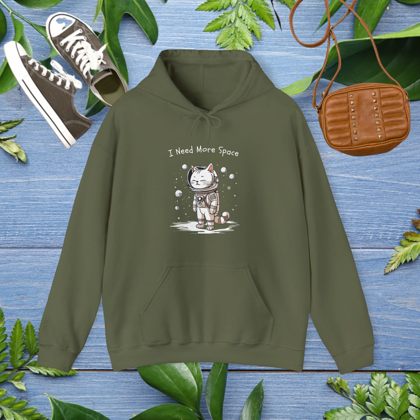 Space Cat Unisex Hoodie - I Need More Space - furevermama