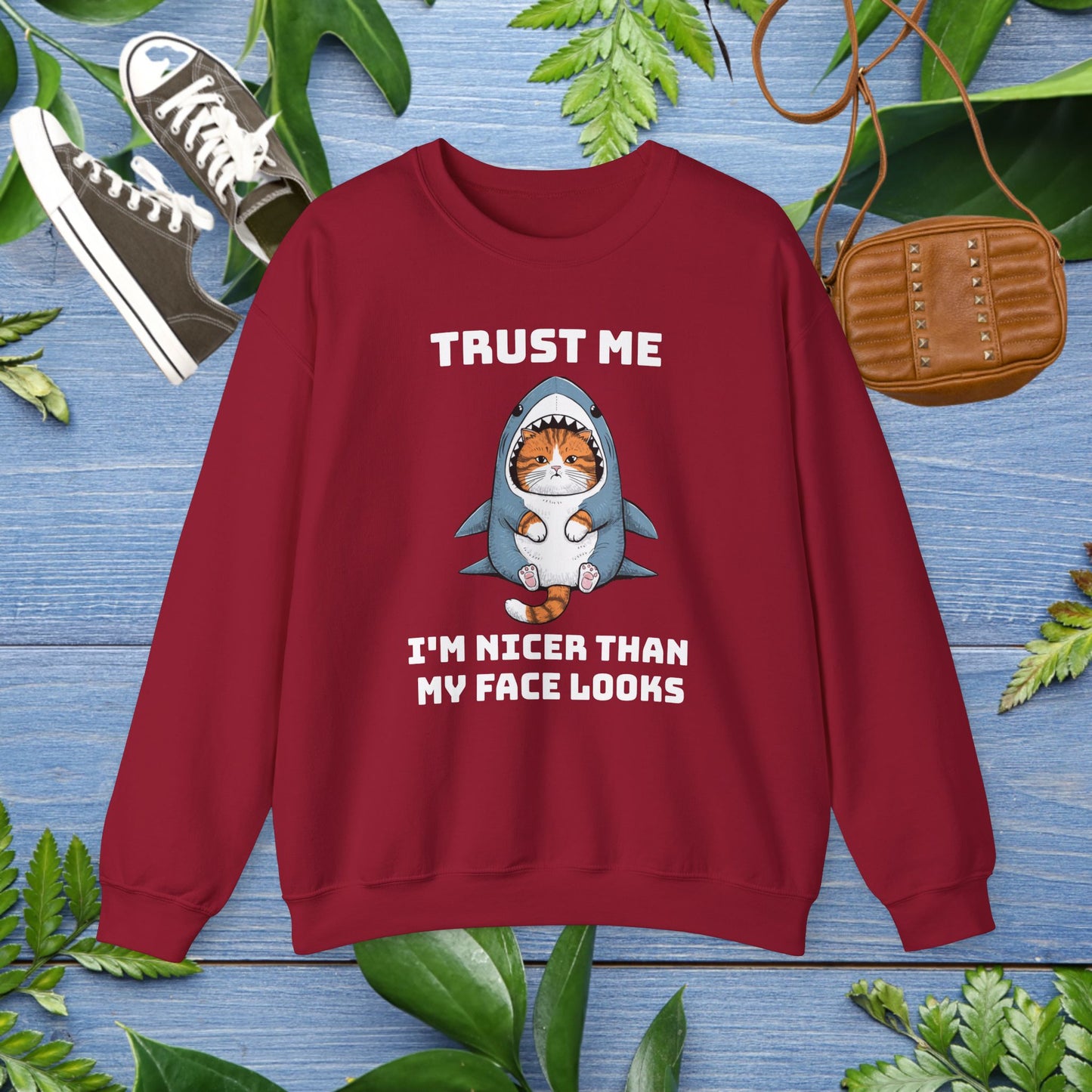 Cat in Shark Costume Unisex Sweatshirt - furevermama