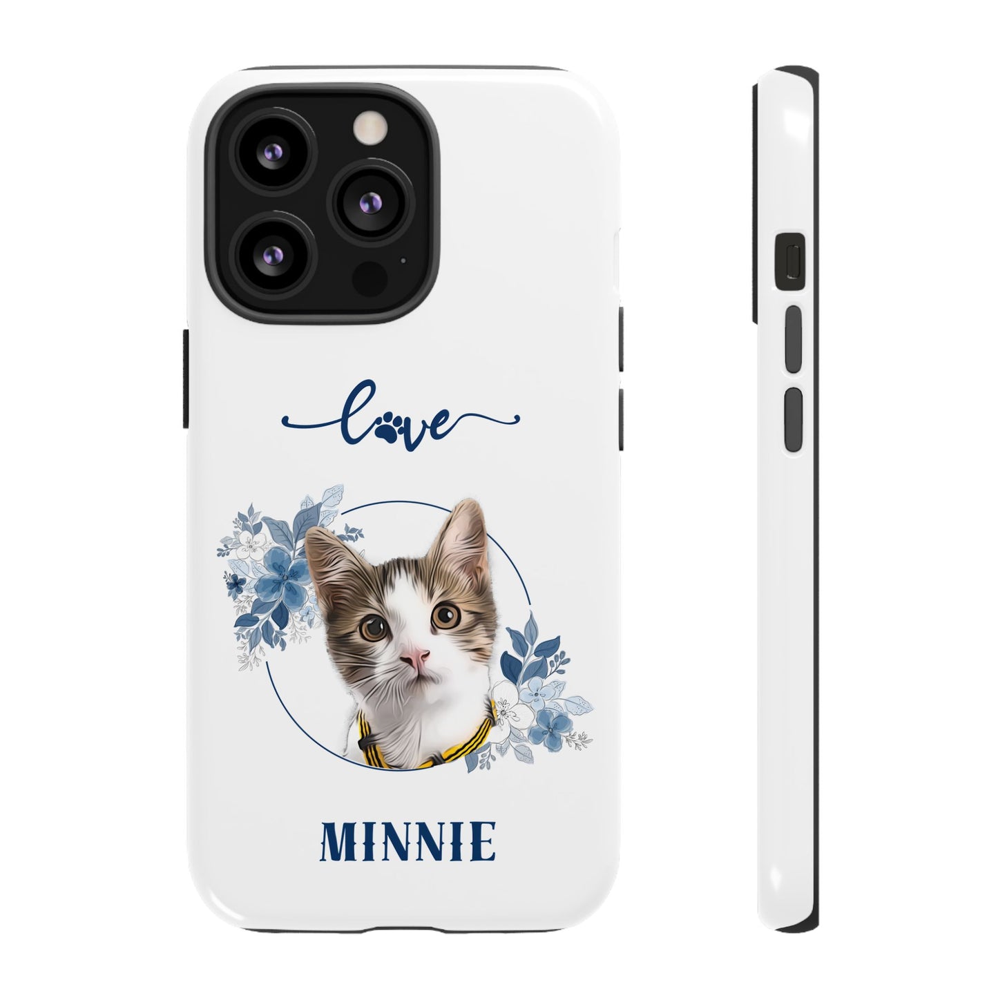 Custom Pet Portrait In Flower Circle Phone Case - furevermama