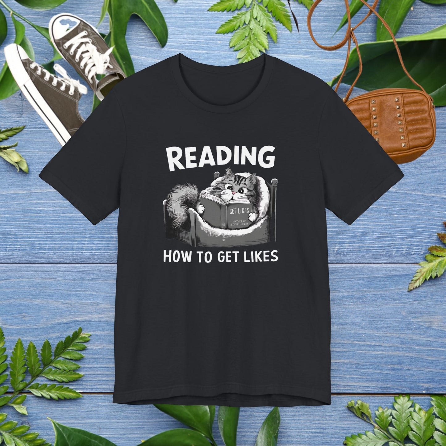 Cat Reading How To Get Likes Unisex Jersey Short Sleeve Tee - furevermama