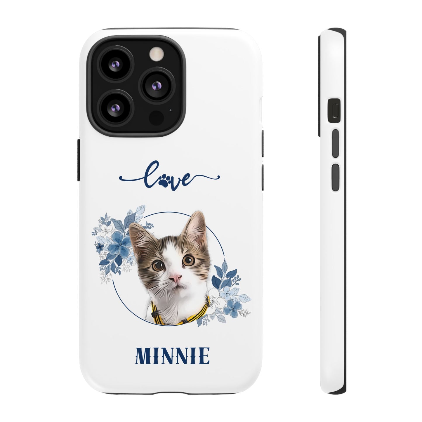 Custom Pet Portrait In Flower Circle Phone Case - furevermama