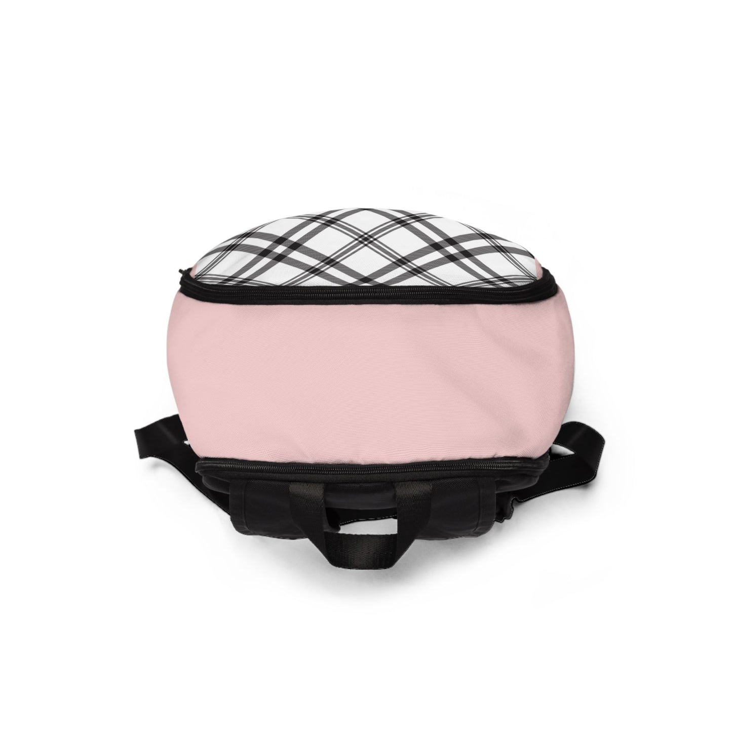 Backpack with Custom Pet Sketch and Check Pattern Design - furevermama