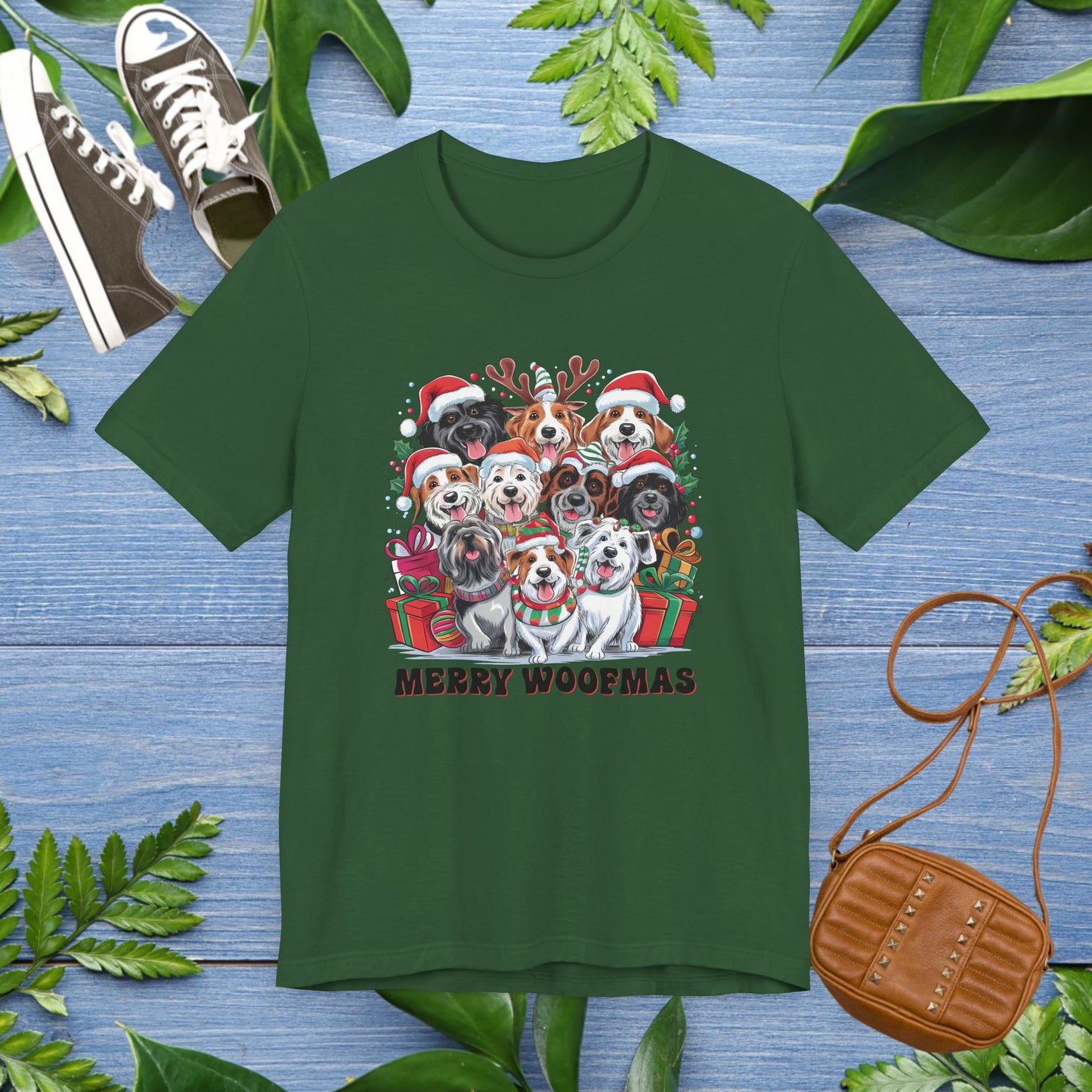 Merry Woofmas With All Dogs Jersey T-Shirt - furevermama