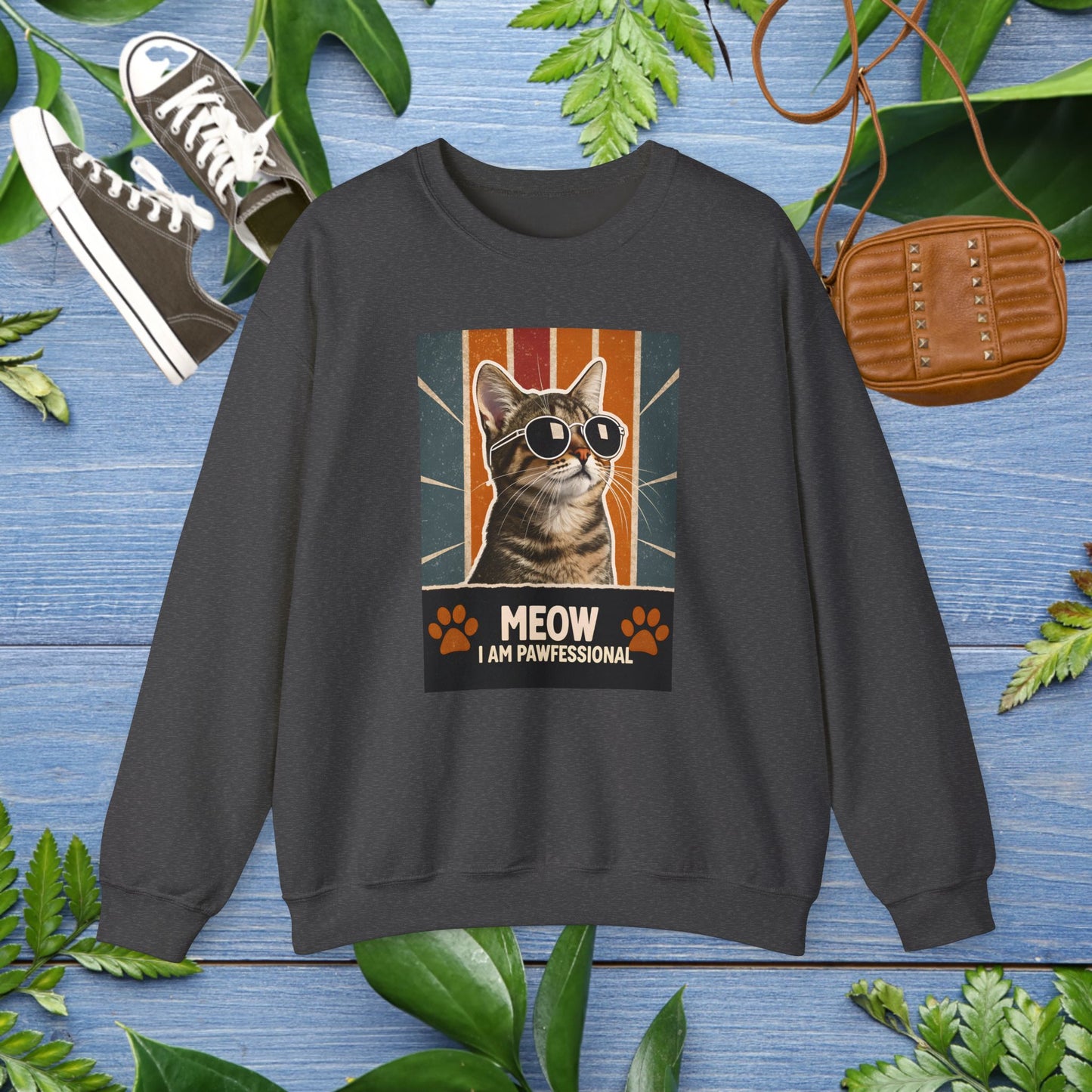 I Am Pawfessional Cat Unisex Heavy Blend Crewneck Sweatshirt - furevermama