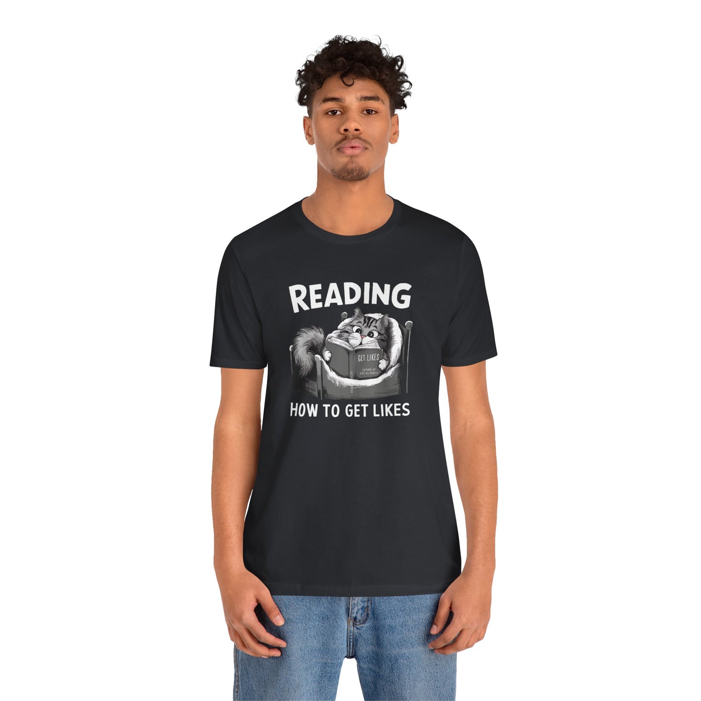 Cat Reading How To Get Likes Unisex Jersey Short Sleeve Tee - furevermama