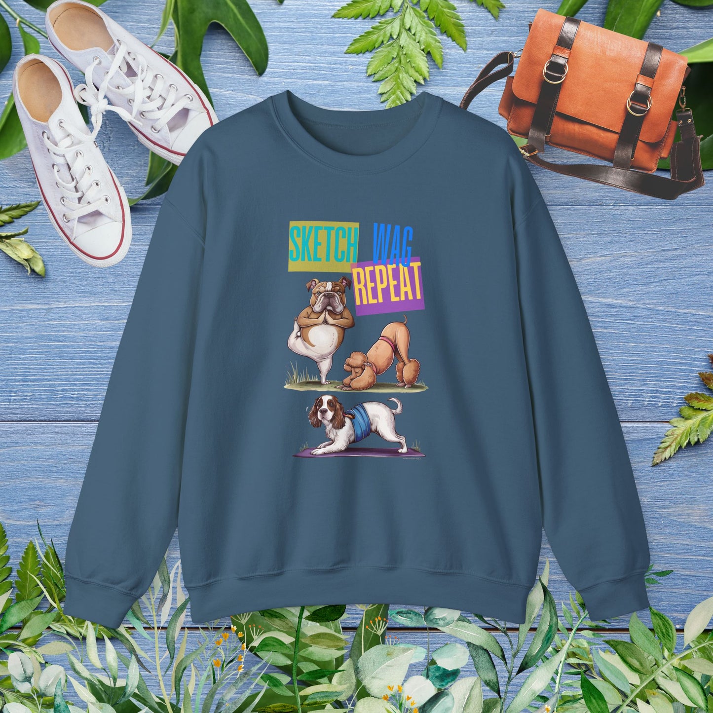 Sketch Wag Repeat Dog Lover Sweatshirt - furevermama