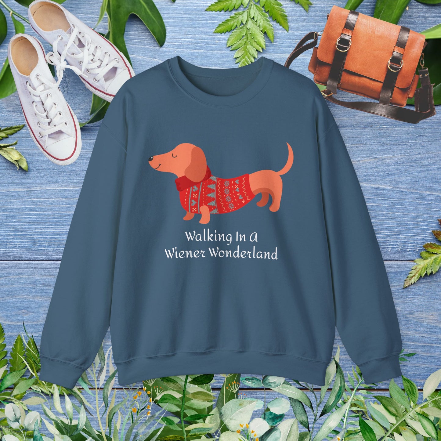 Dachshund Sweatshirt - Walking In A Wiener Wonderland - furevermama