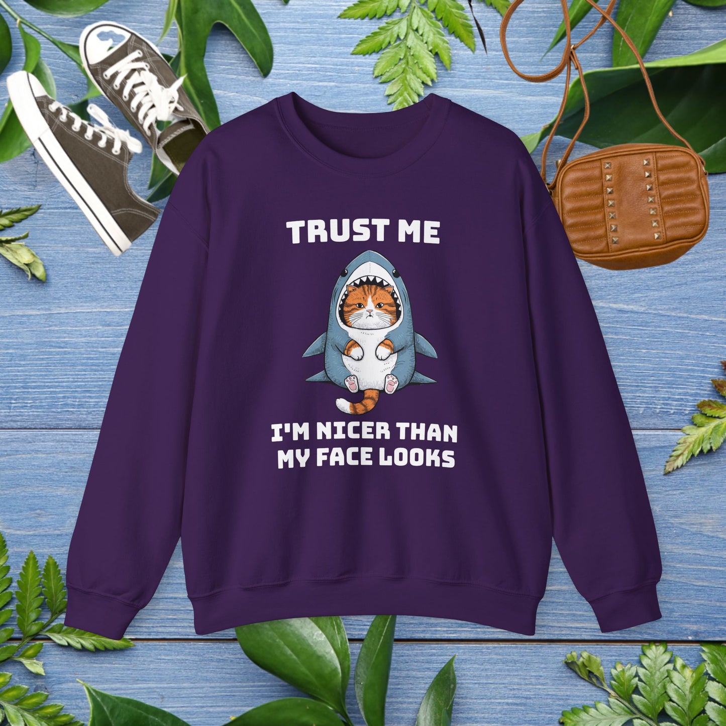 Cat in Shark Costume Unisex Sweatshirt - furevermama