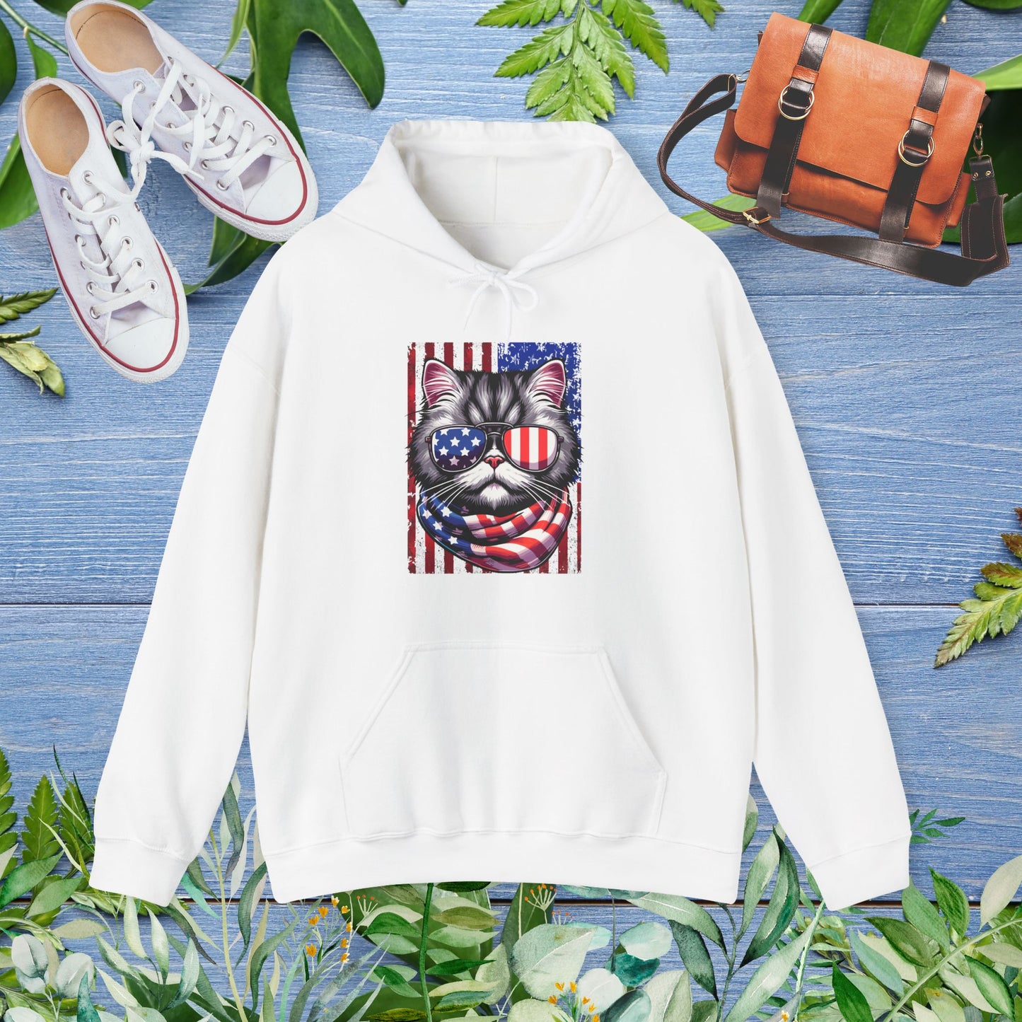 Patriotic Cat Hoodie - furevermama