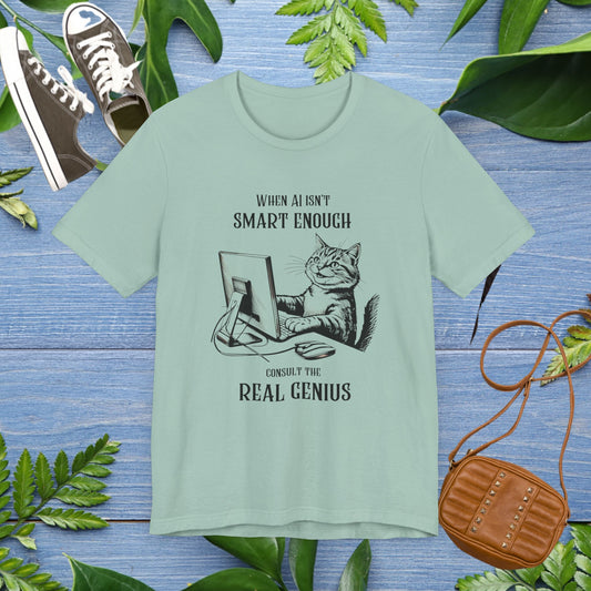 Cat Lover AI Enthusiast Unisex T-Shirt - Real Genius Design - furevermama