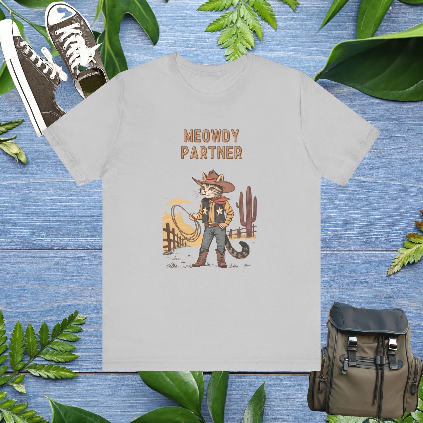 The Meowdy Partner - Cowboy Cat Image T-Shirt - furevermama