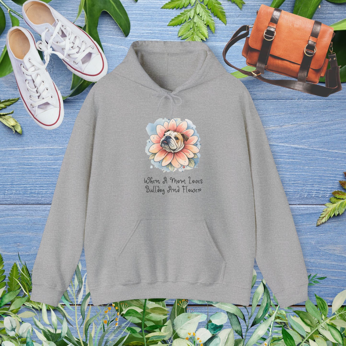 Bulldog Flower Hoodie - furevermama