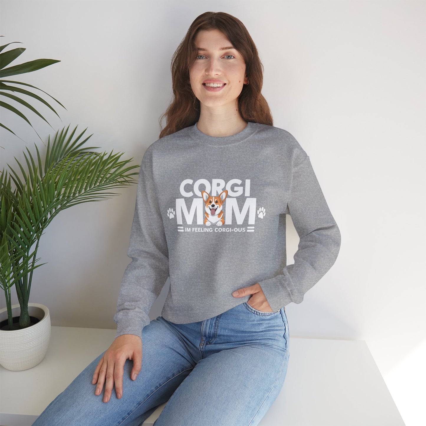 Corgi Mom , I am Feeling Corgious Crewneck Sweatshirt - furevermama