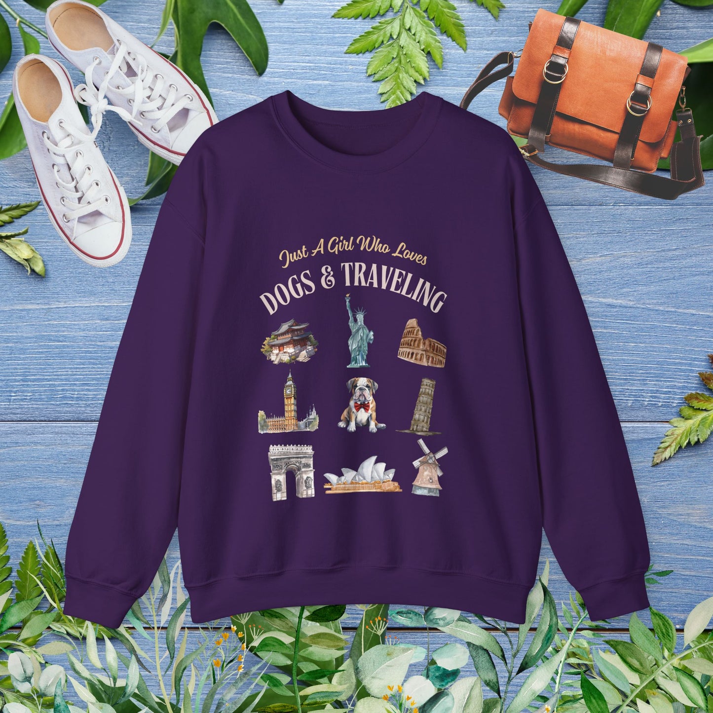 (Custom) Just A Girl Who Loves Dogs and Traveling Sweatshirt - furevermama