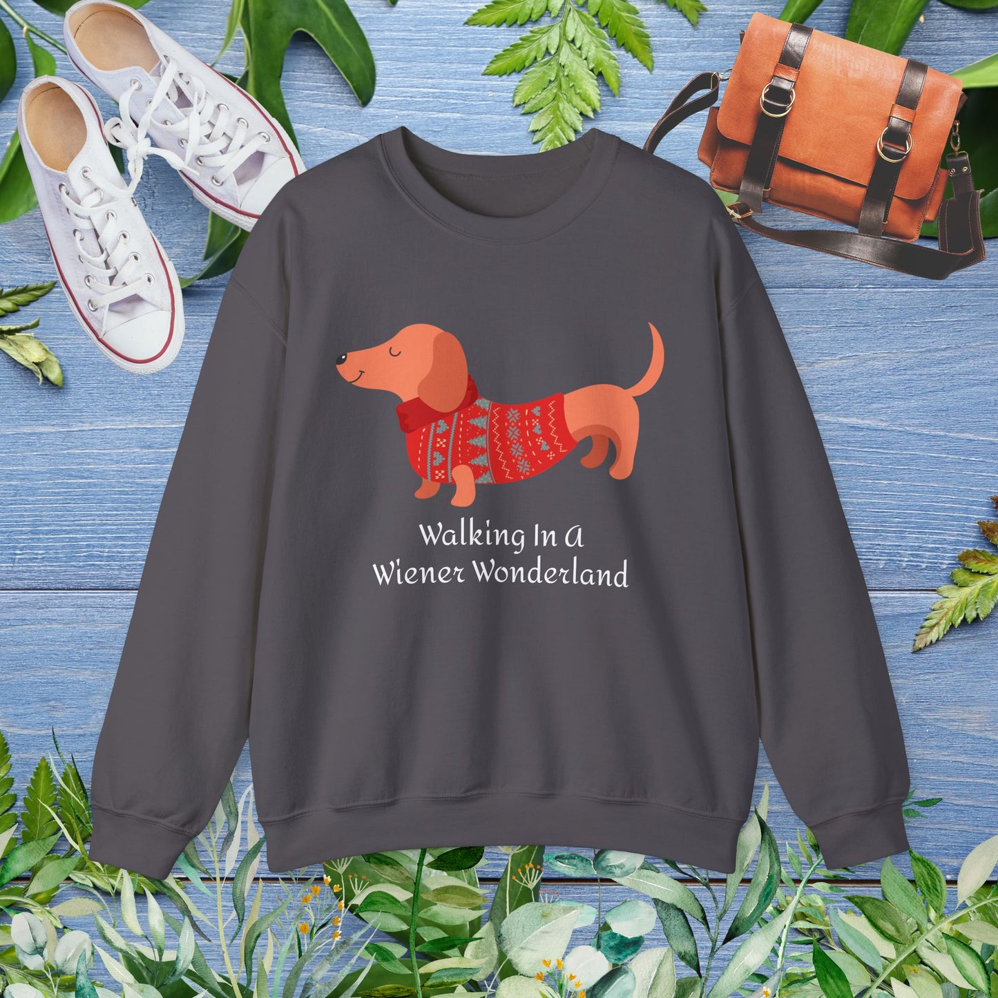 Dachshund Sweatshirt - Walking In A Wiener Wonderland - furevermama