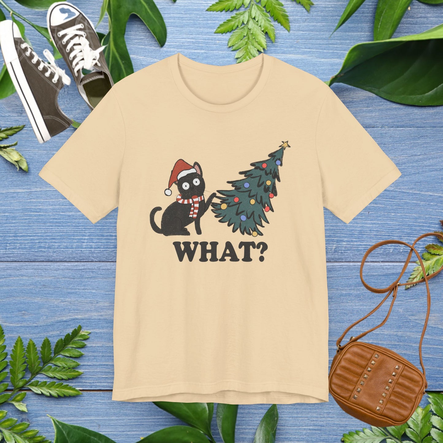 Christmas Tree & Cat Unisex Short Sleeve T-Shirt - furevermama
