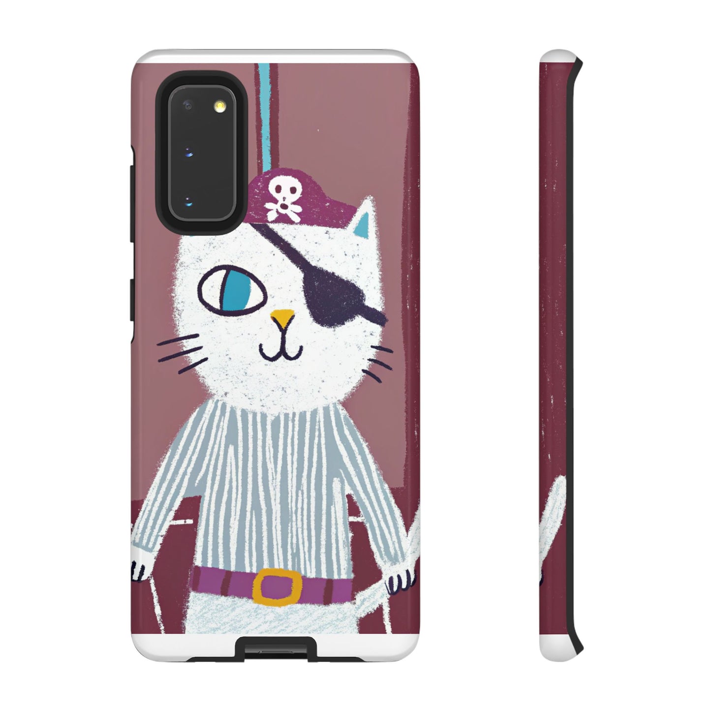 Phone Cases - Hand-Drawn Pirate Cat Design for Cat Lovers