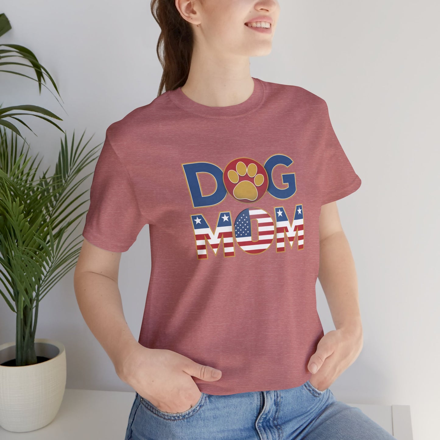 USA Patriotic Dog Mom T-Shirt - furevermama