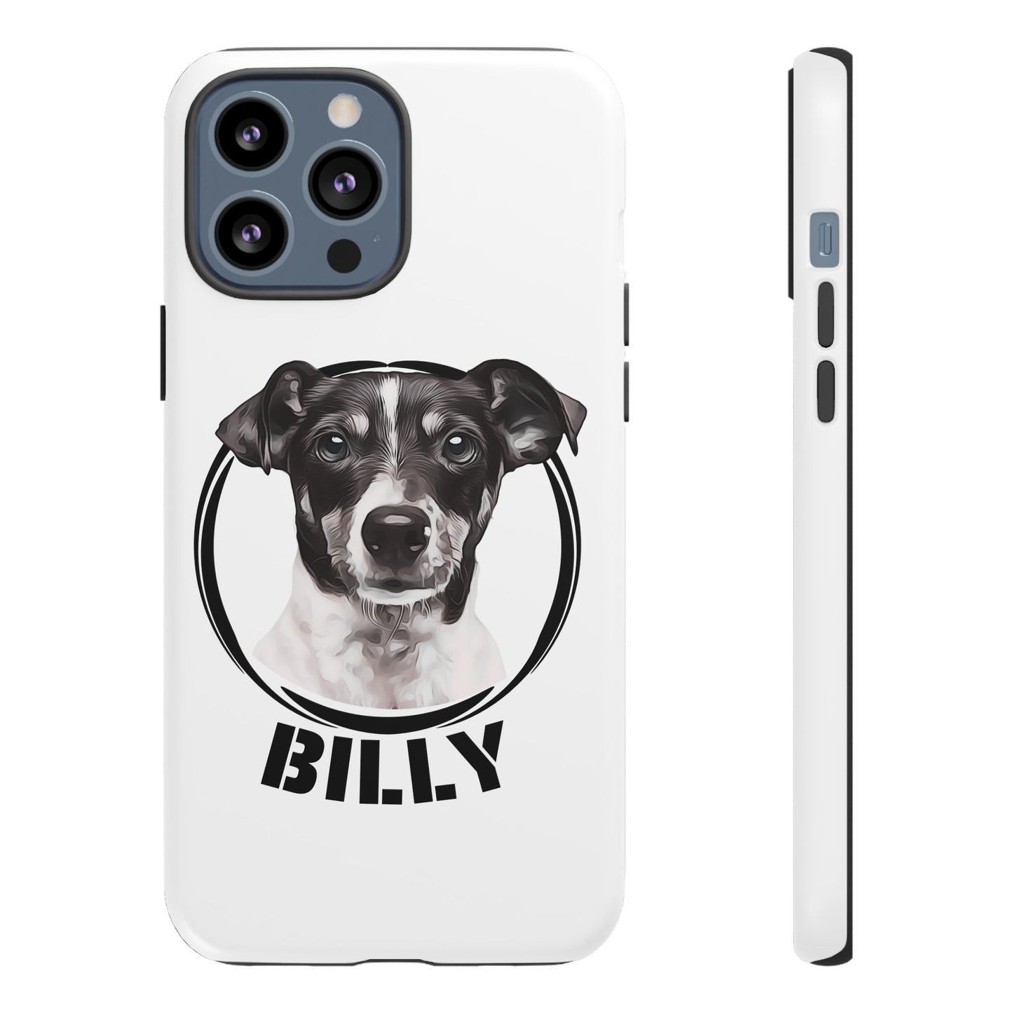 Custom Pet Portrait Phone Case, Black and White - furevermama