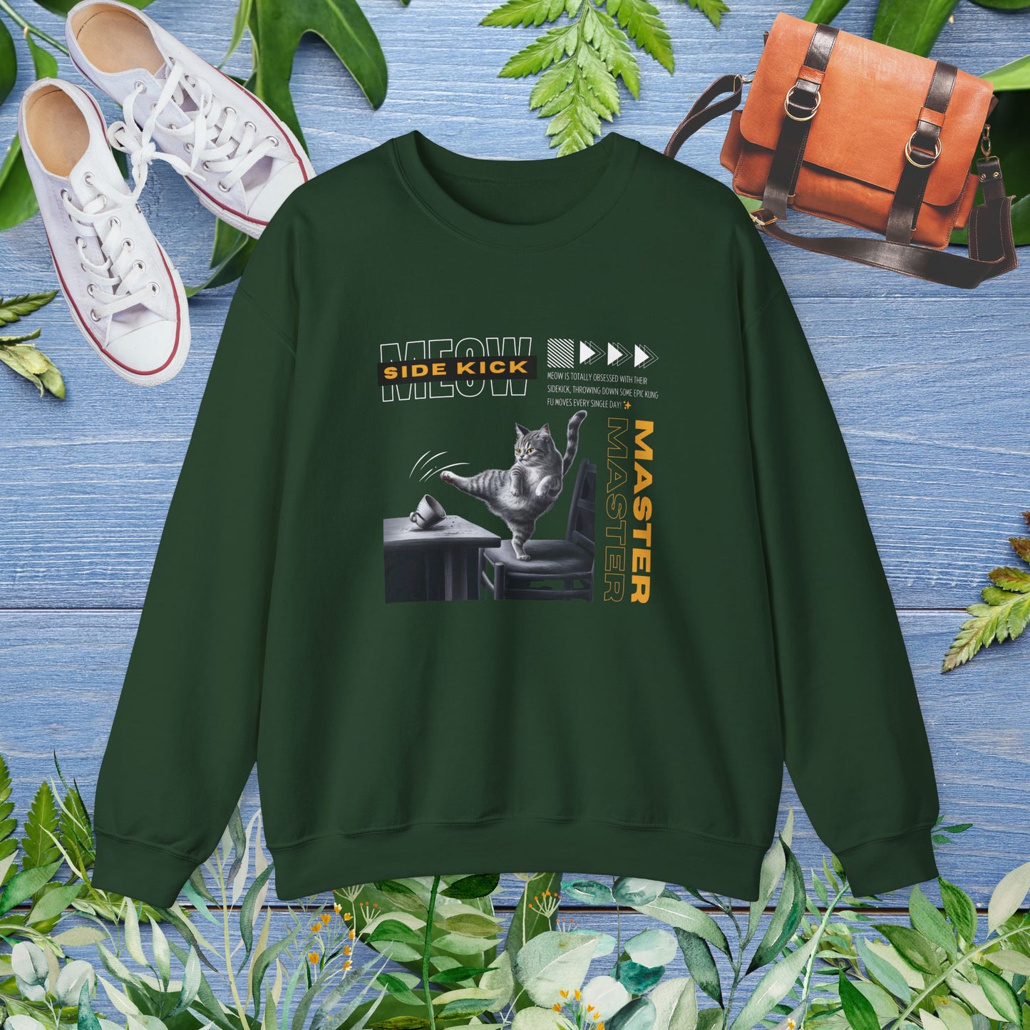 Meow Side Kick Unisex Sweatshirt - furevermama