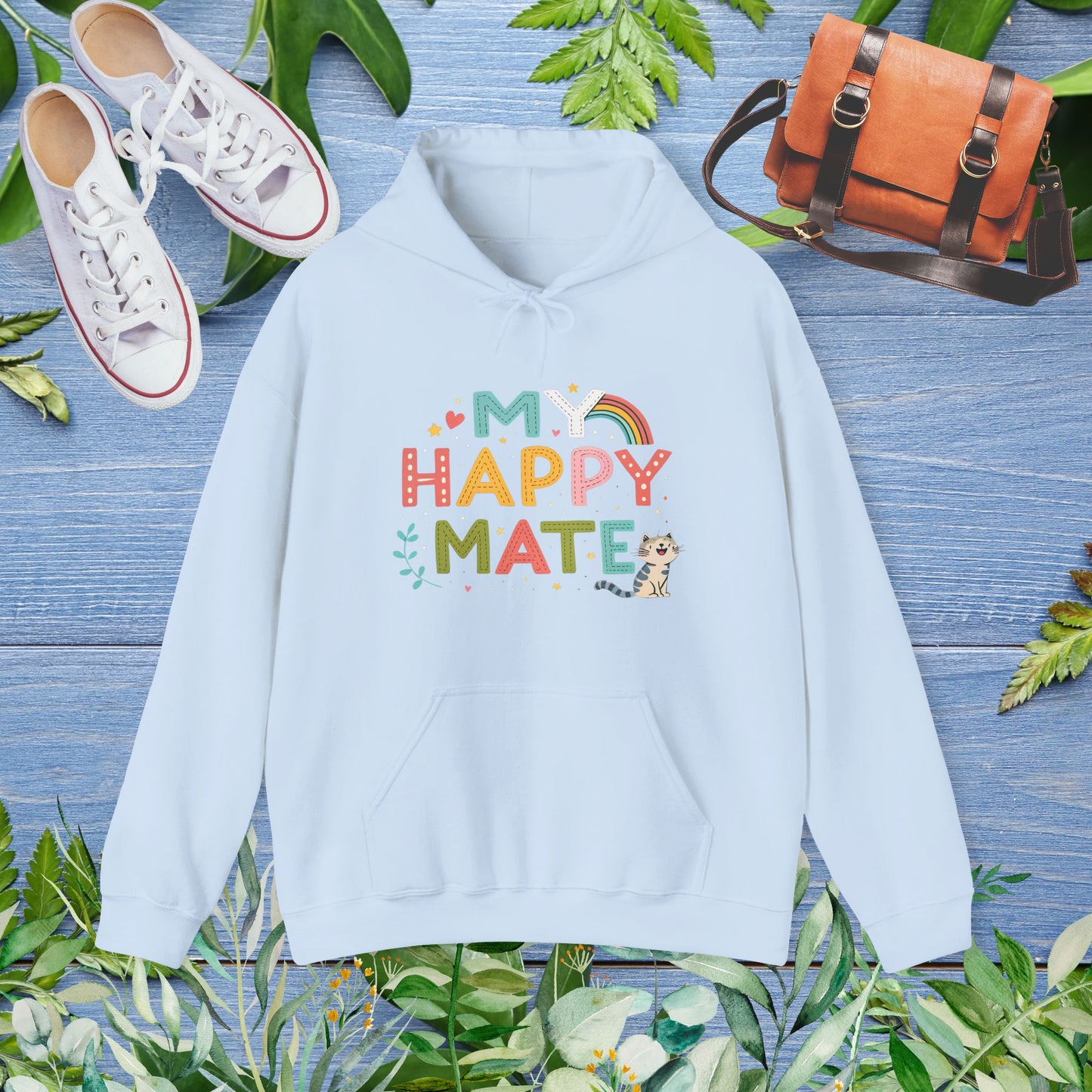My Happy Mate Cat Graphic Hoodie - furevermama