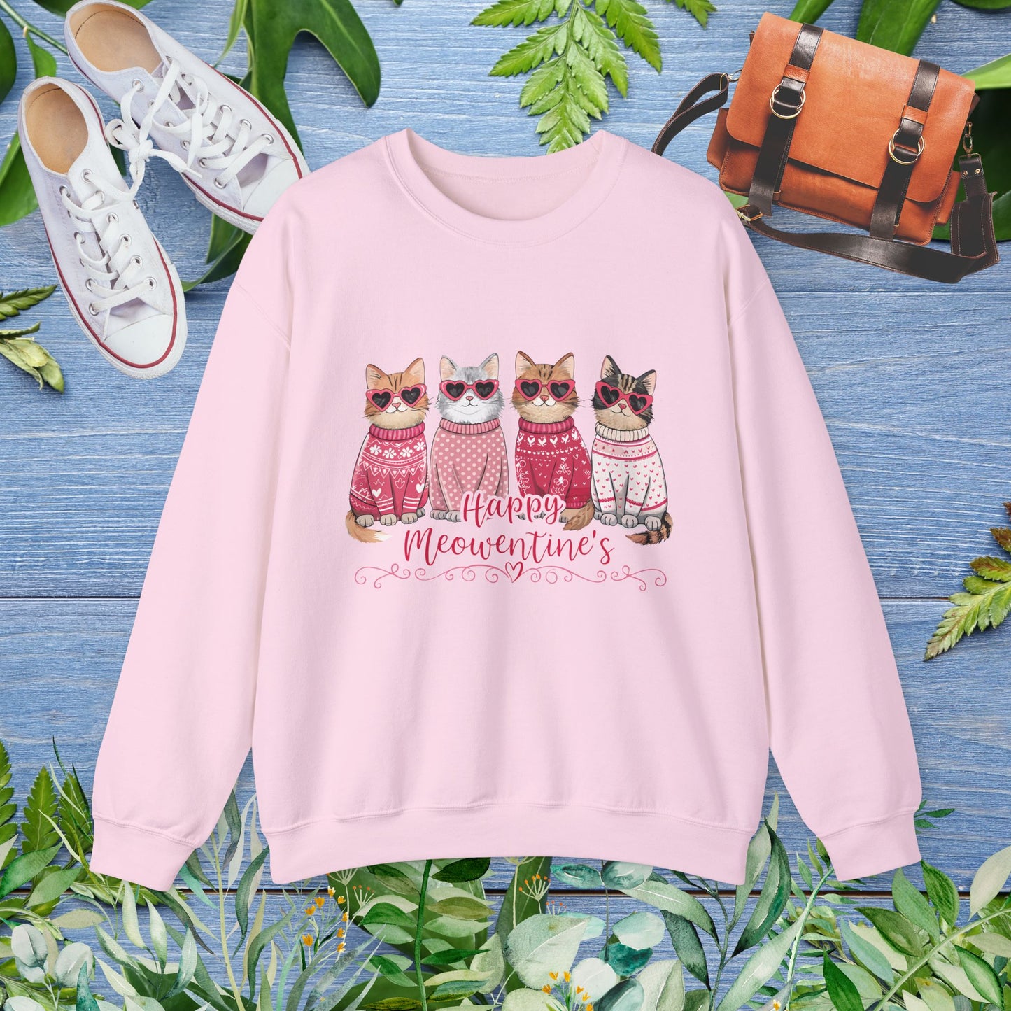 Happy Meowentine's Crewneck Sweatshirt - furevermama