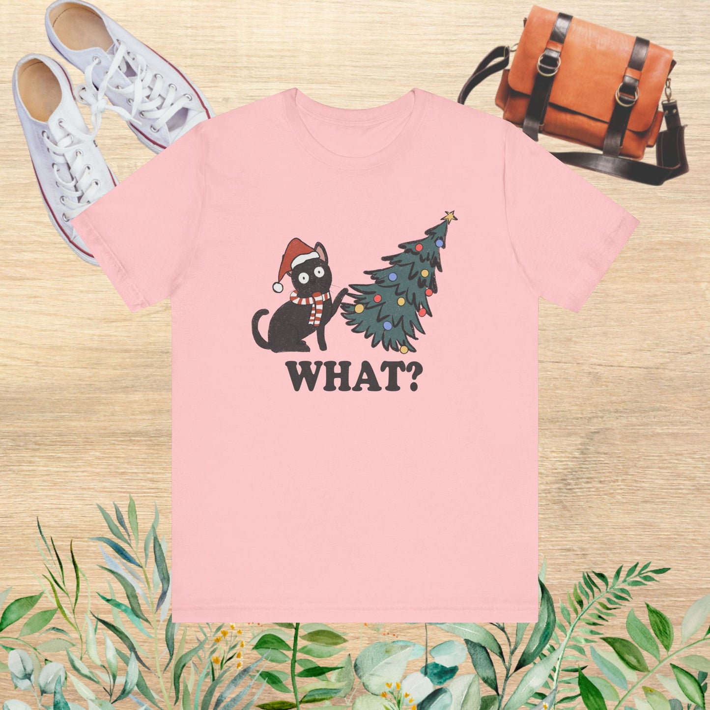 Christmas Tree & Cat Unisex Short Sleeve T-Shirt - furevermama