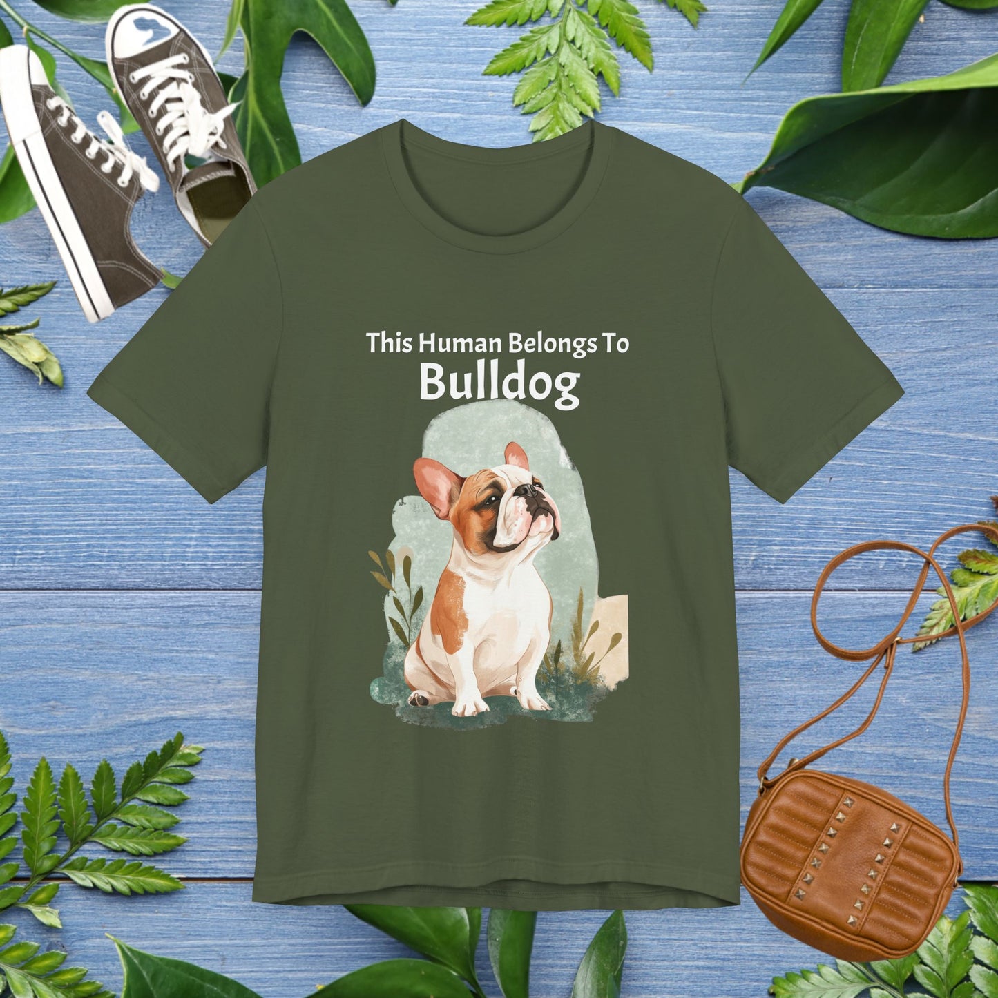 This Human Belongs To Bulldog Jersey Tee - furevermama