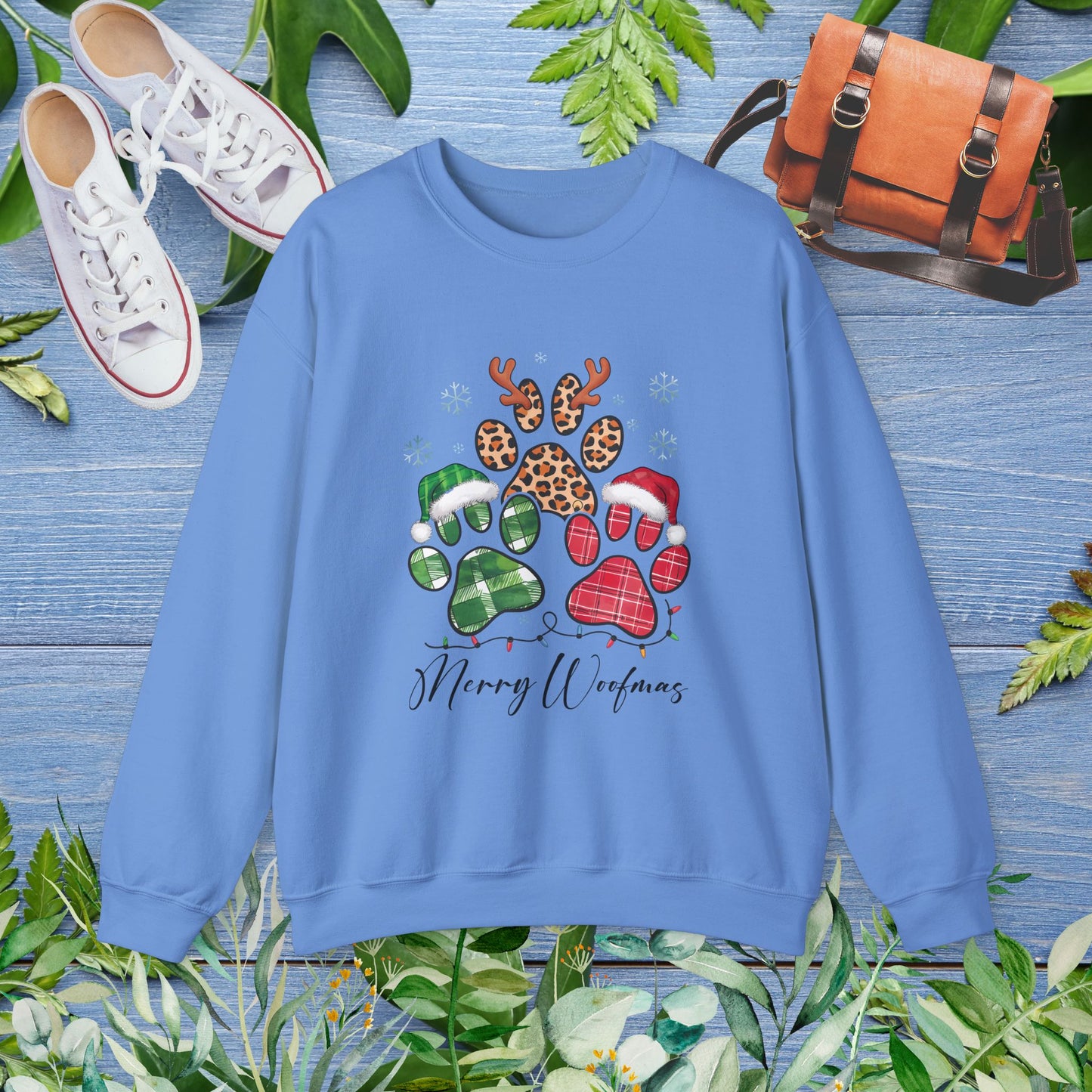 Merry Woofmas Pawprint Unisex Sweatshirt - furevermama