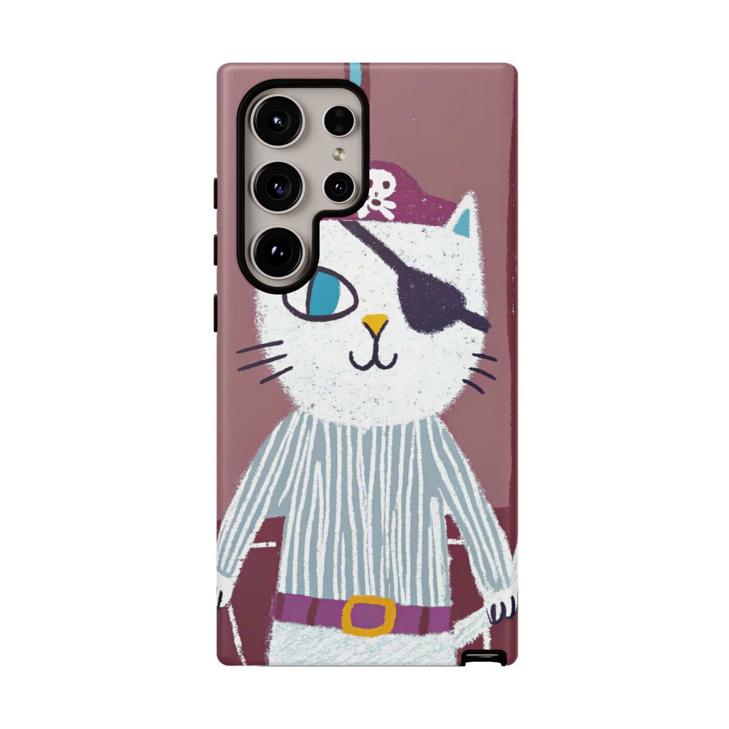 Phone Cases - Hand-Drawn Pirate Cat Design for Cat Lovers