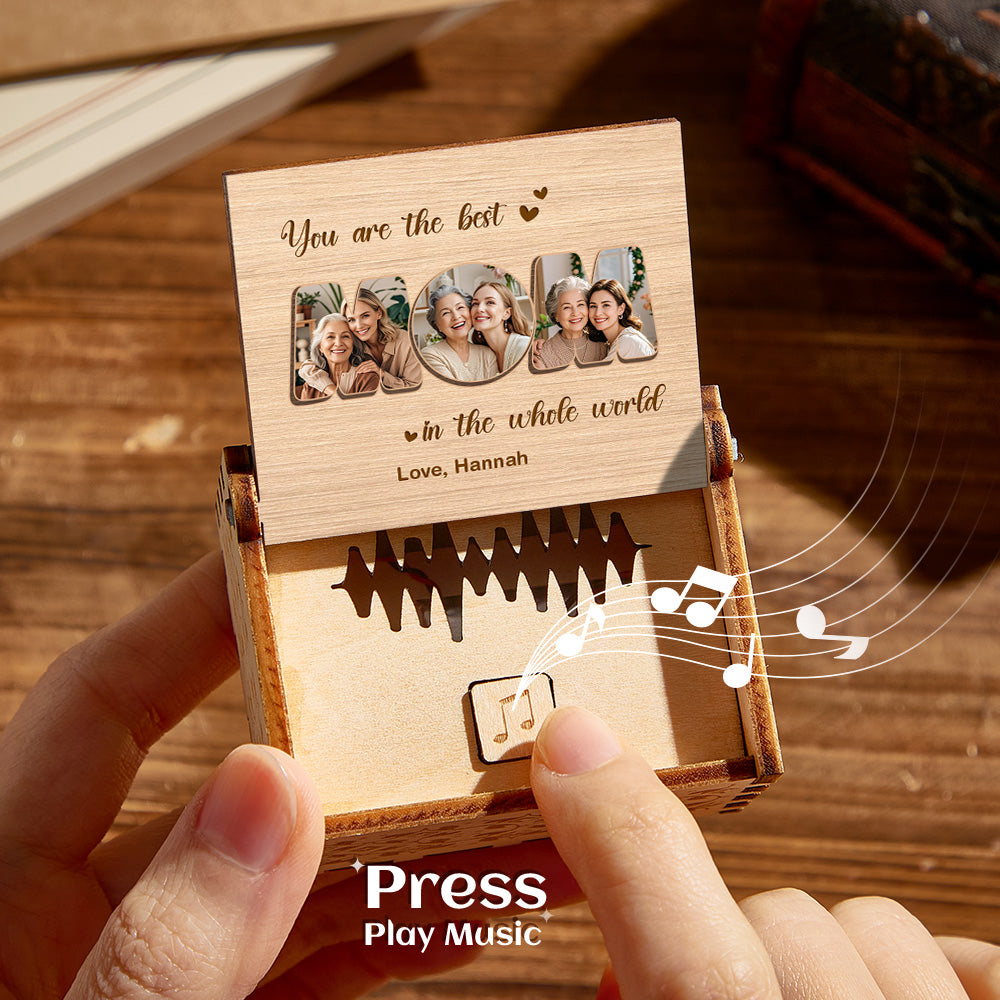 You Are The Best In The World - Personalized Wooden Photo Music Box To Mom