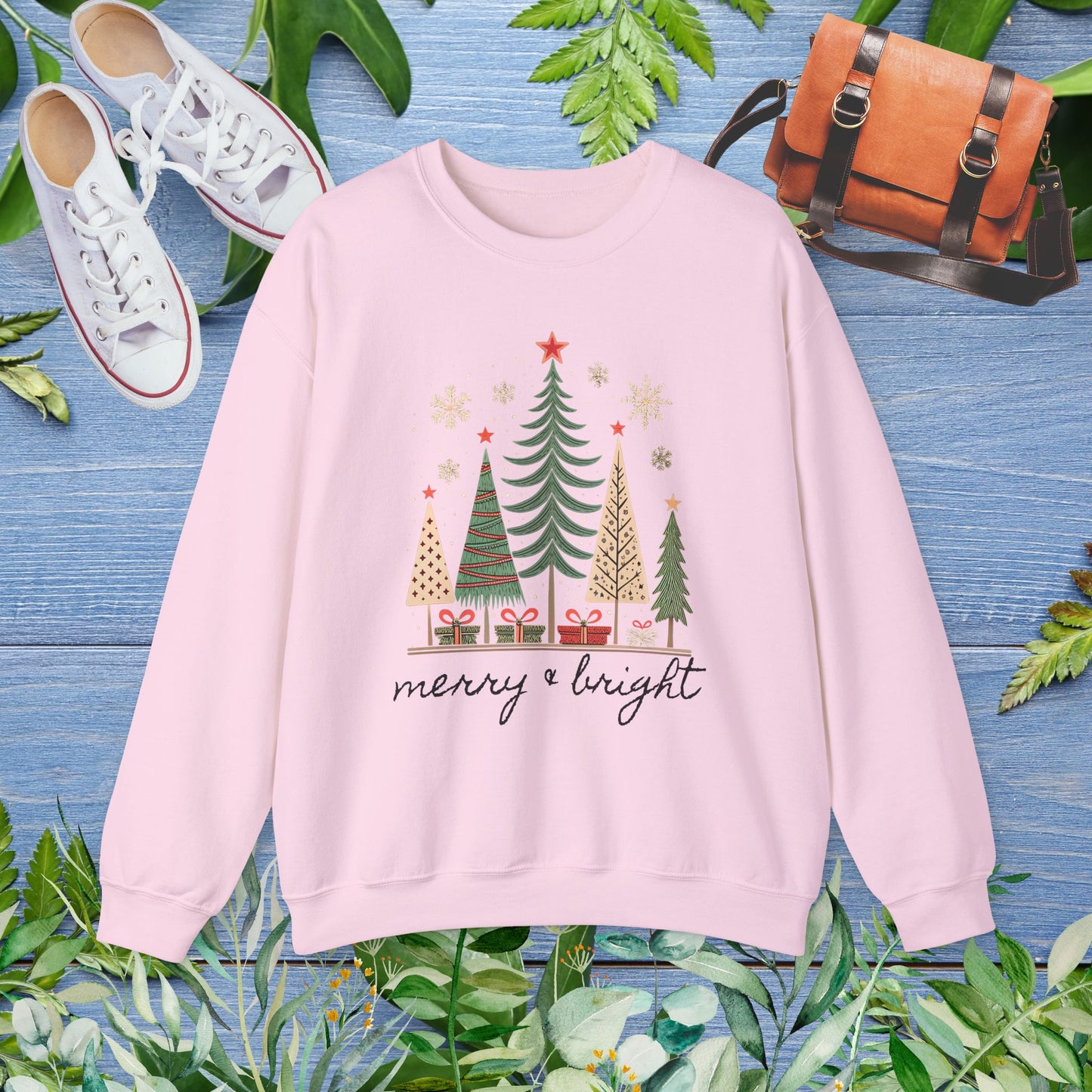 Vintage Christmas Trees Unisex Crewneck Sweatshirt - furevermama