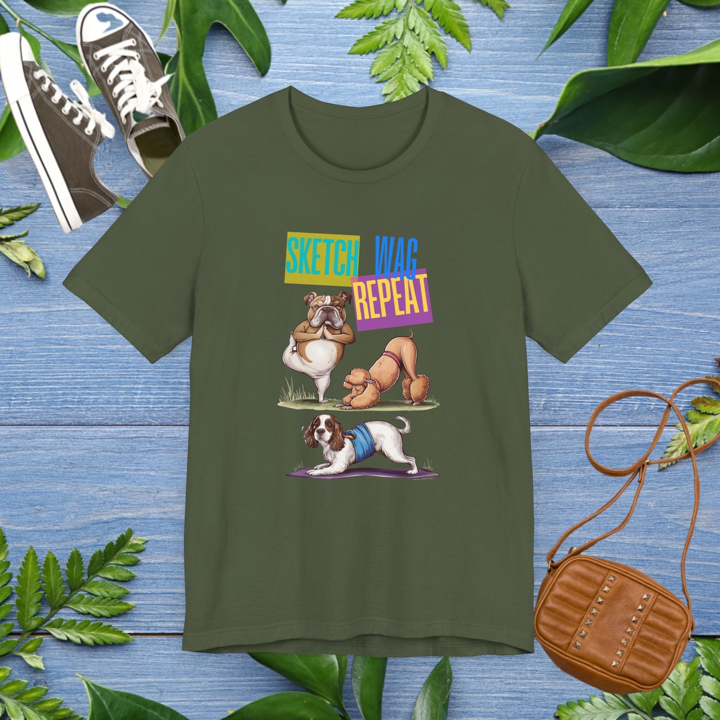 Sketch Wag Repeat Dog Lover T-Shirt - furevermama