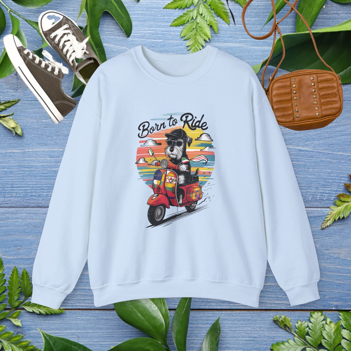 Sweatshirt Dog Born to Ride Unisex Heavy Blend Crewneck - furevermama